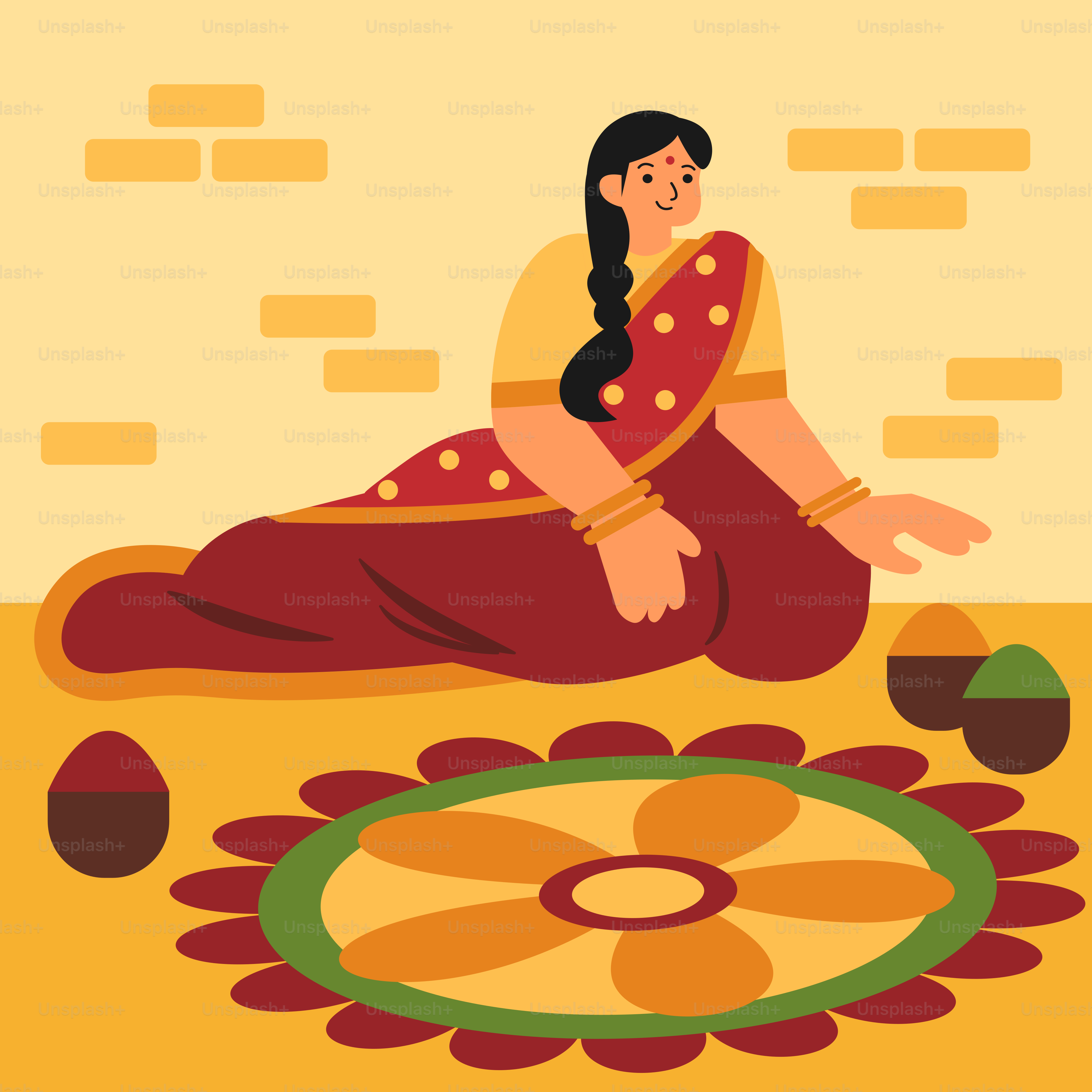 A woman sitting on the ground in a room