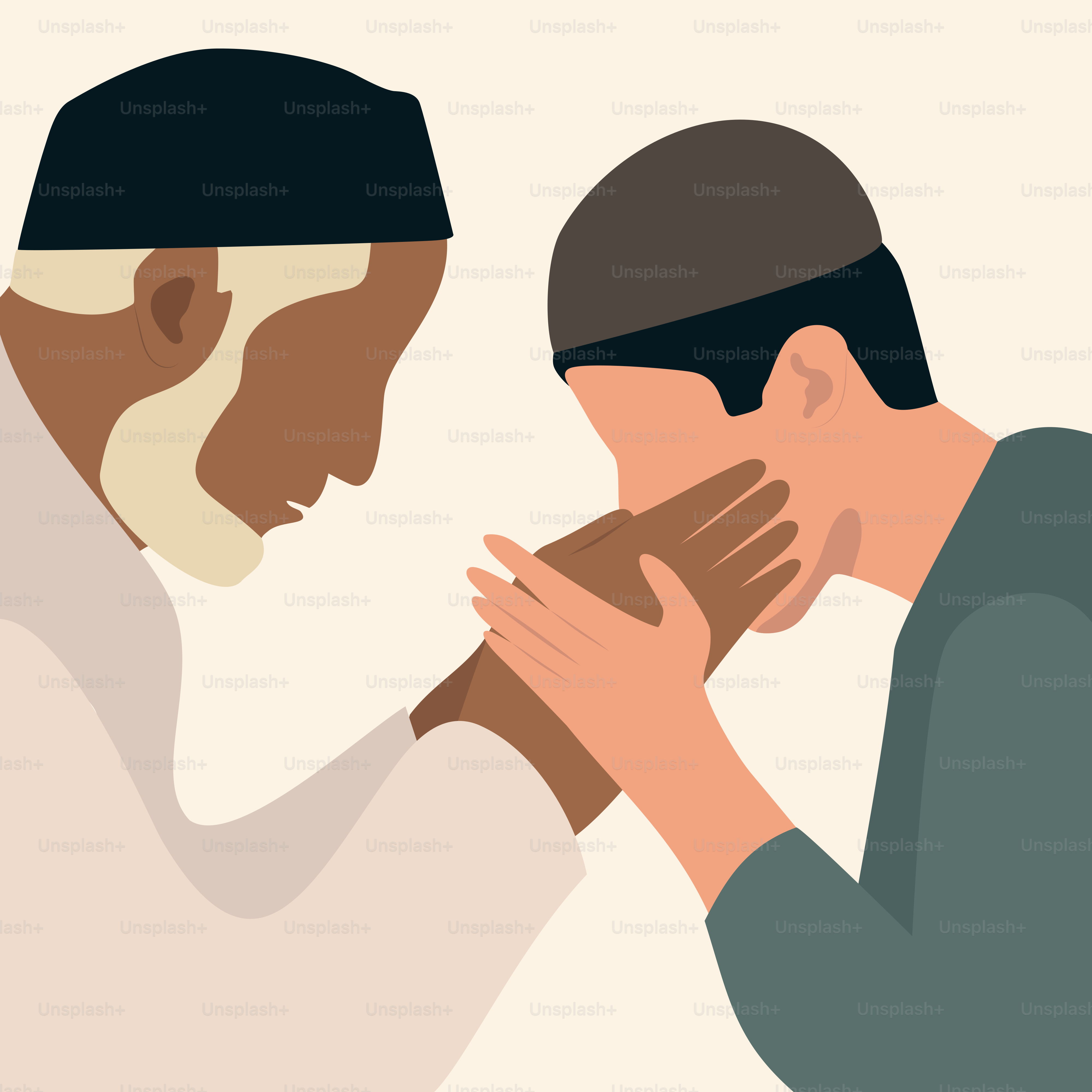 A man and a woman with their hands together