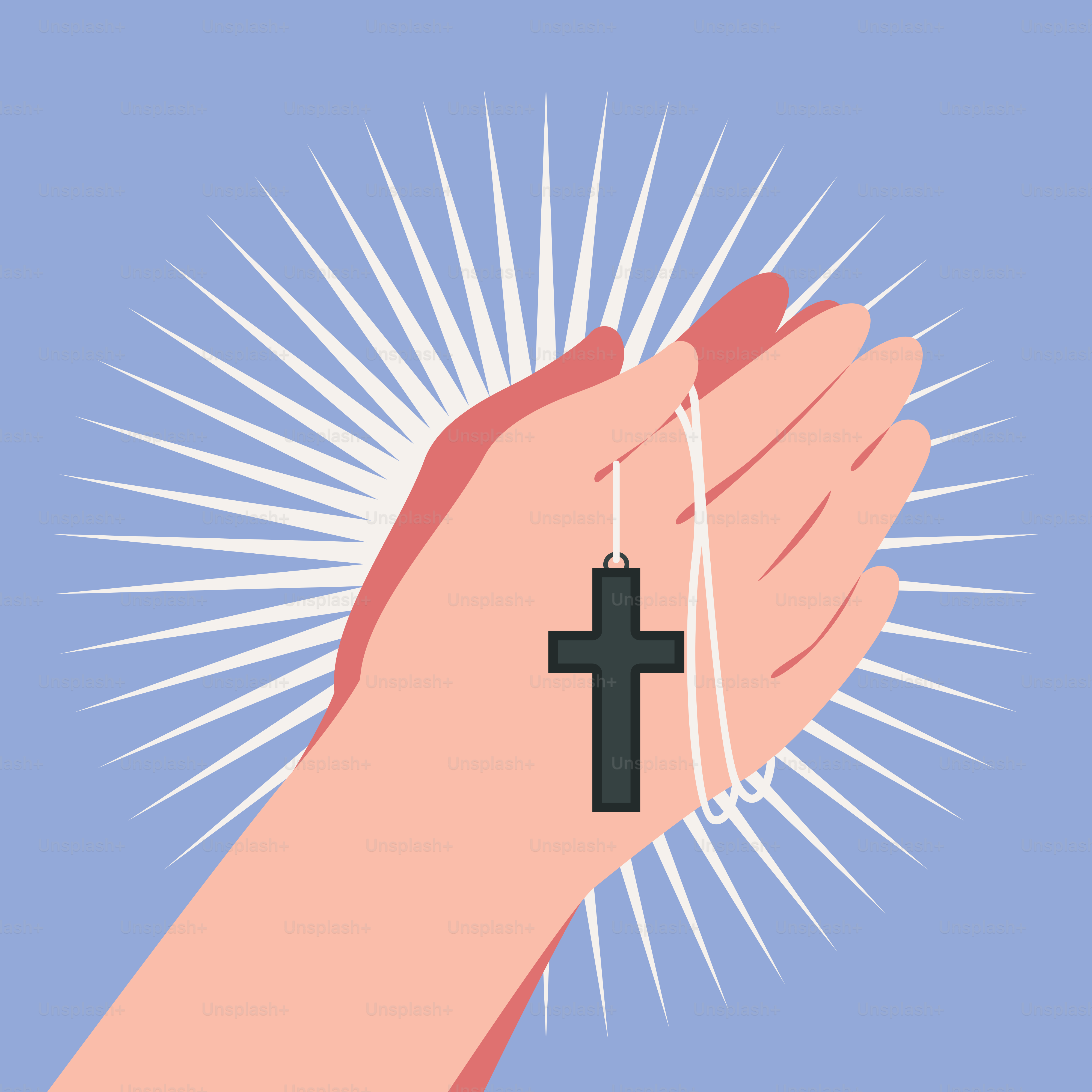 Una persona sosteniendo una cruz en la mano vector – Imagen de Ilustración  en Unsplash, image size:3000x3000