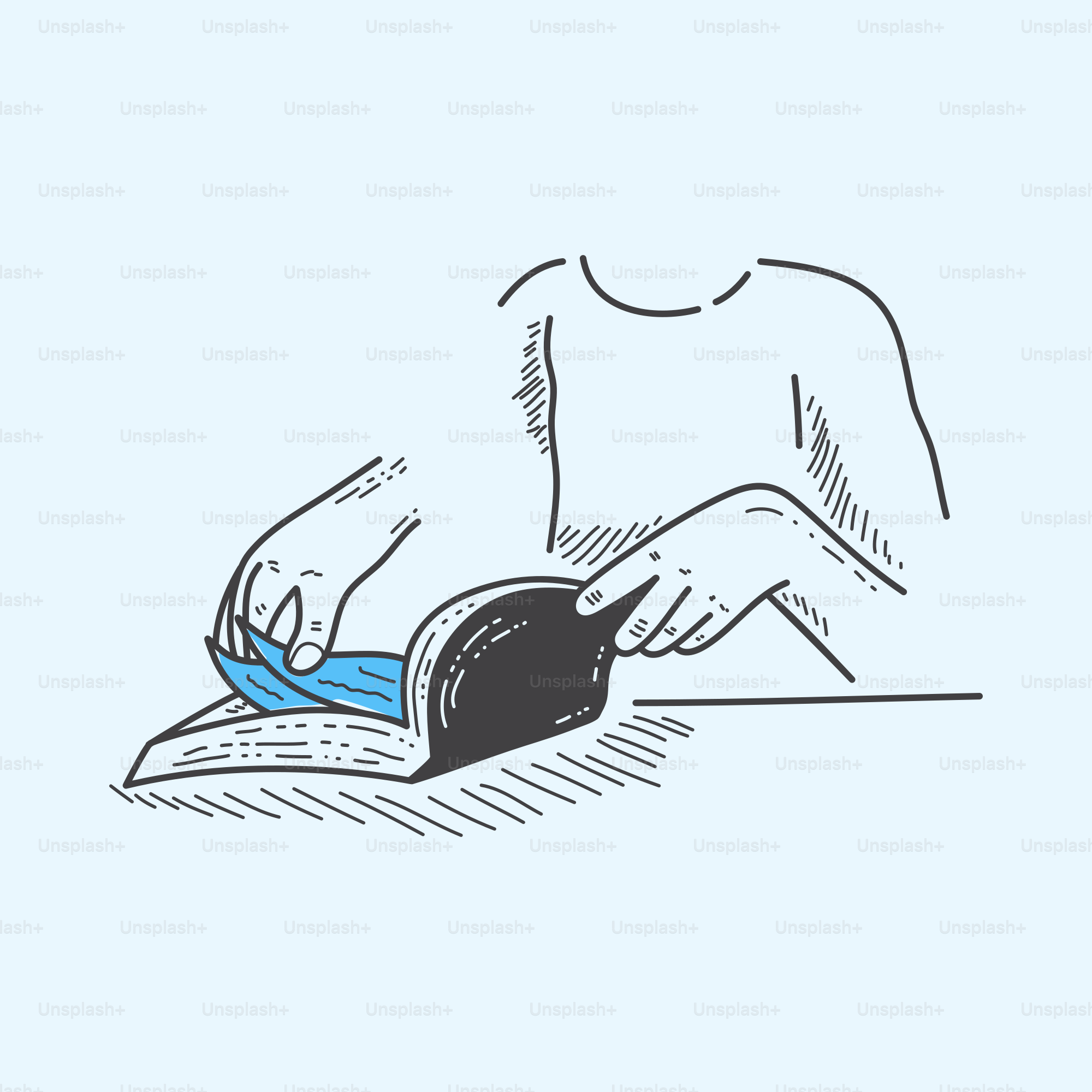 Eine Zeichnung einer Person mit einer Computermaus