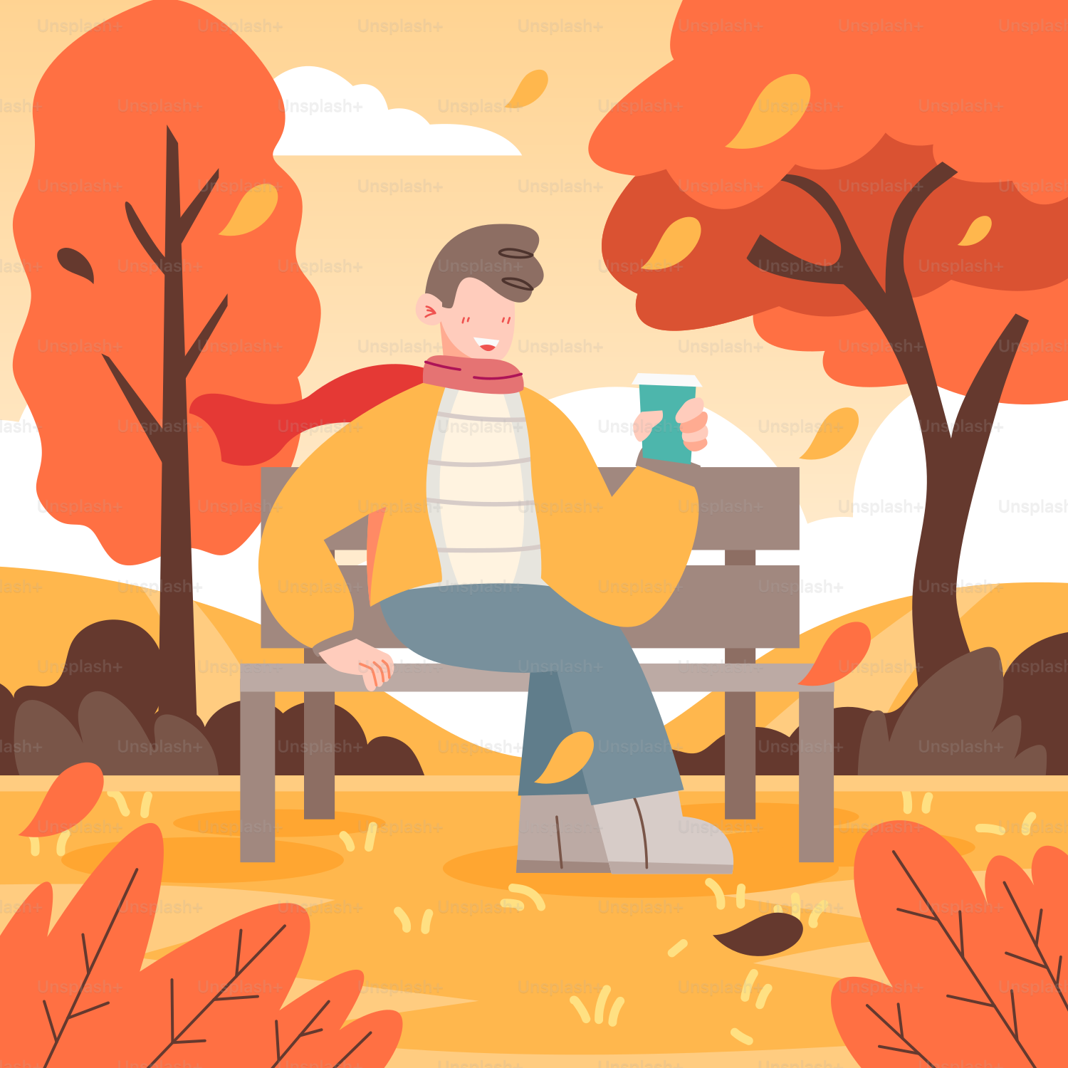 Un homme assis sur un banc dans un parc