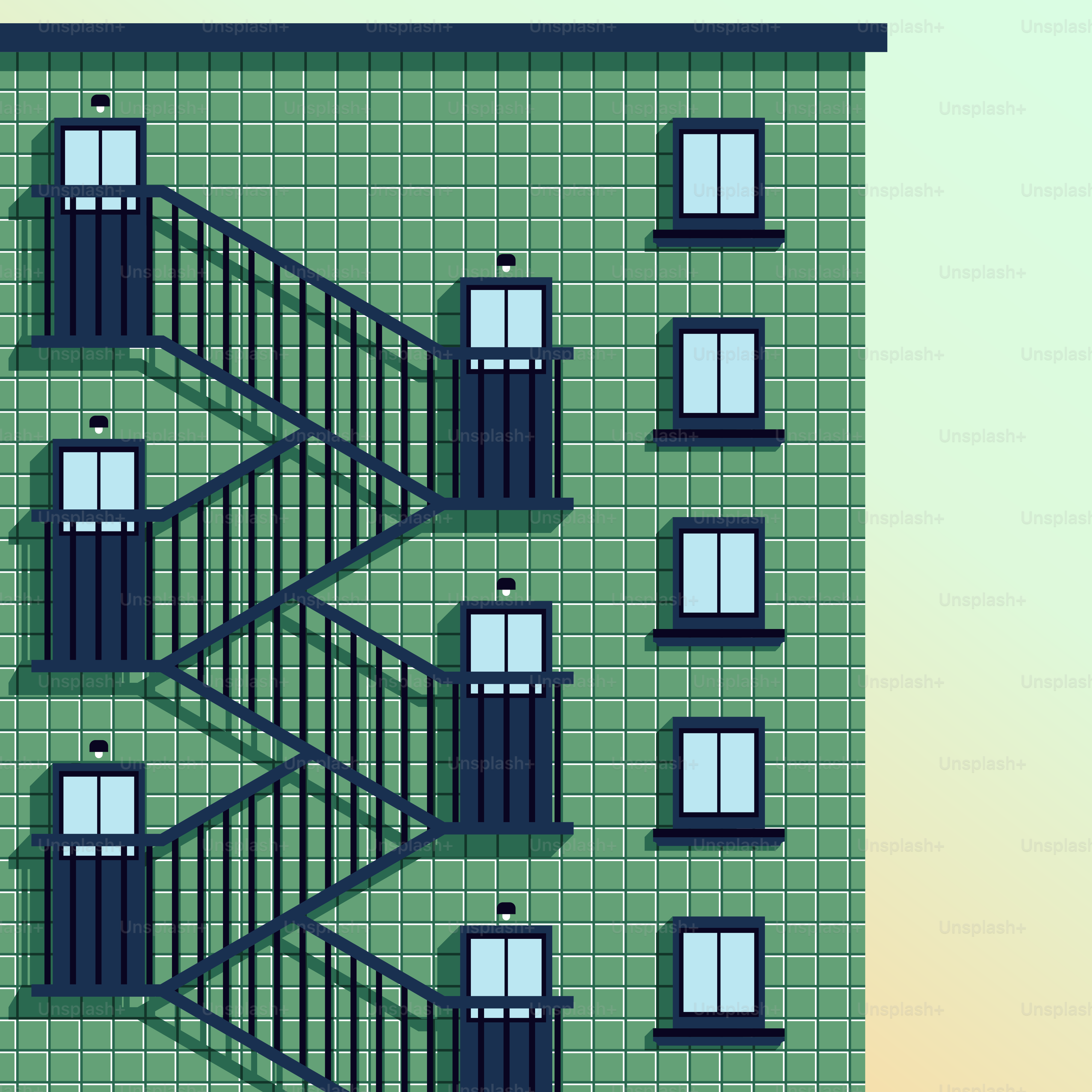 A picture of a building with a fire escape