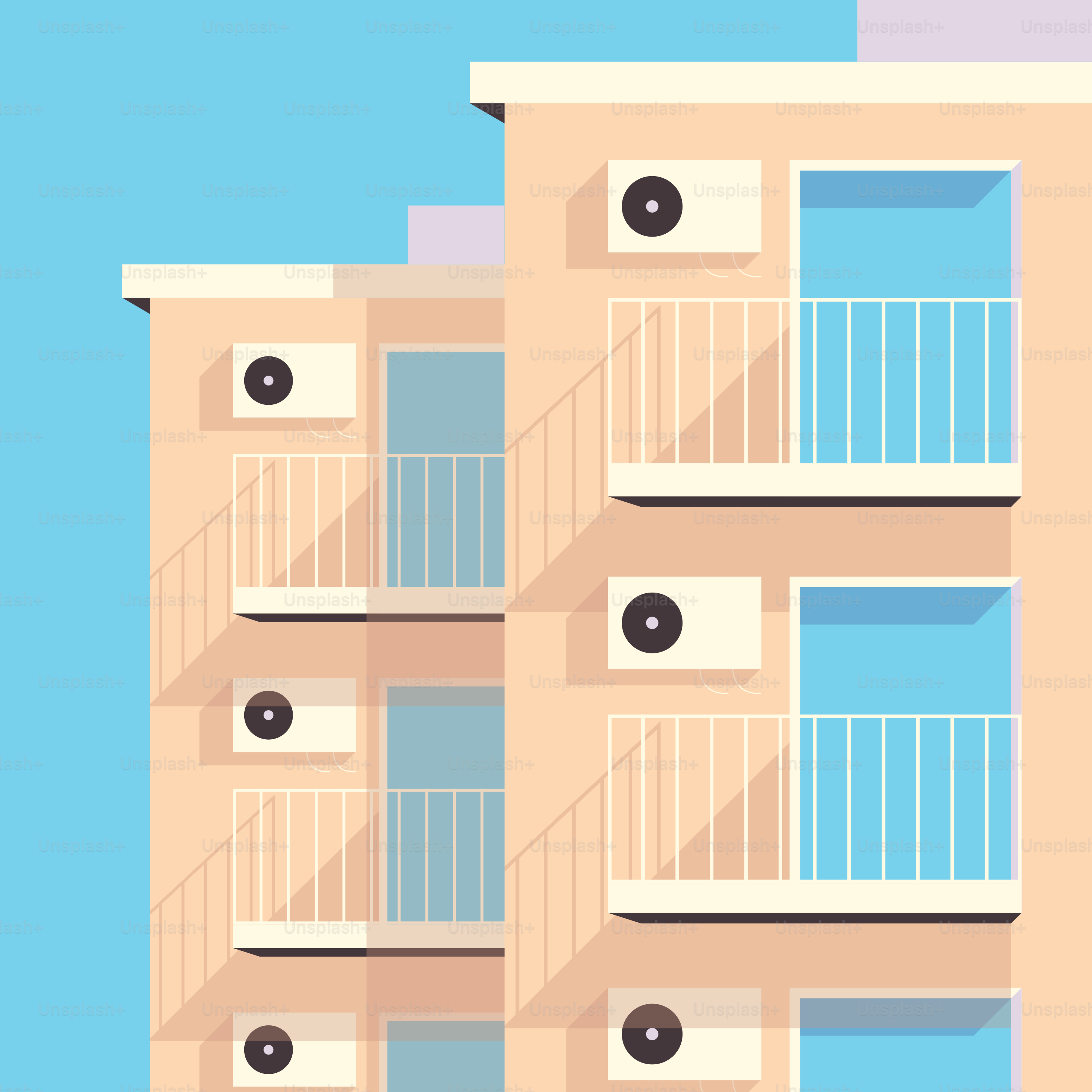 Un edificio de apartamentos con balcones y balcones en los balcones