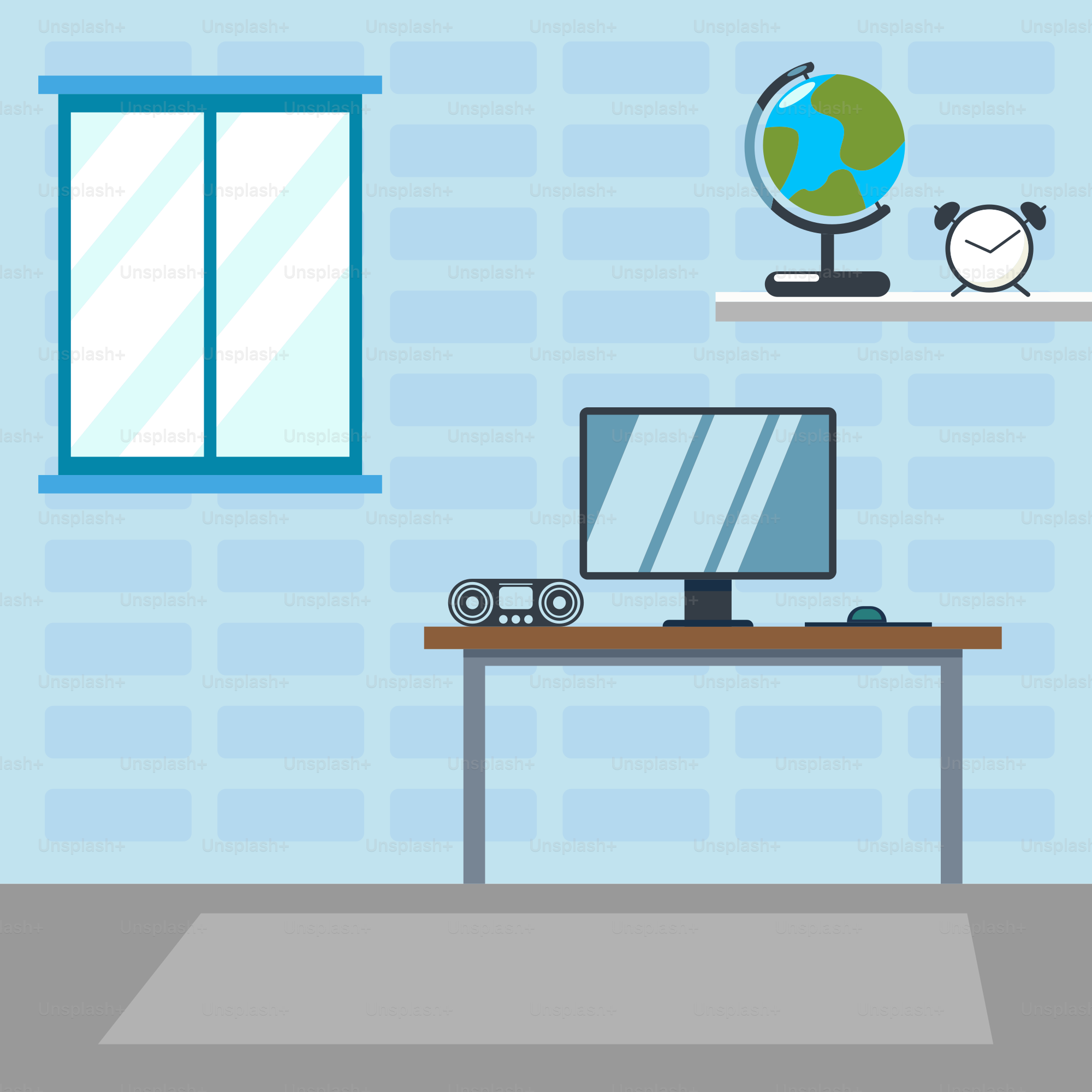 Una habitación con escritorio y ordenador