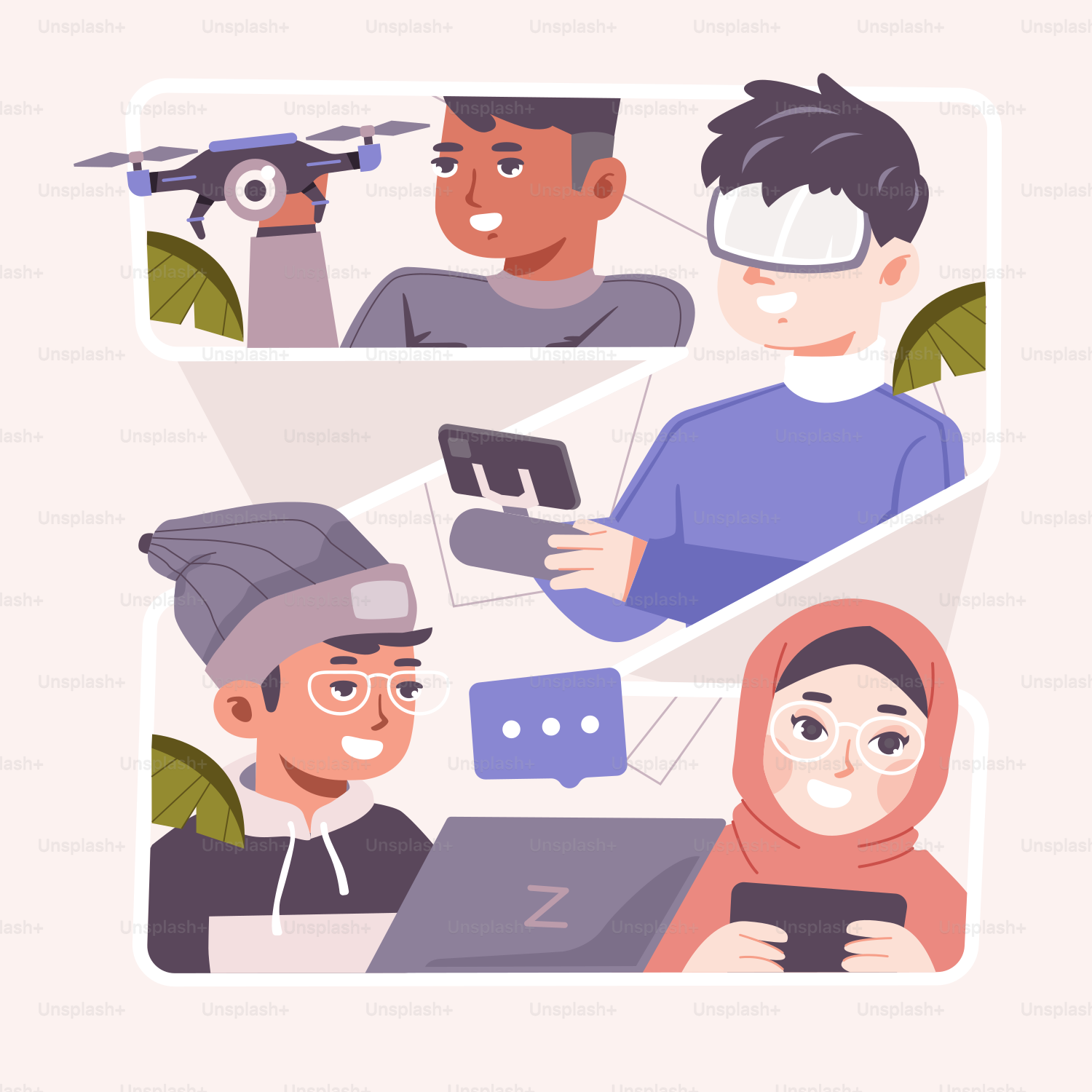 A couple of people sitting next to each other