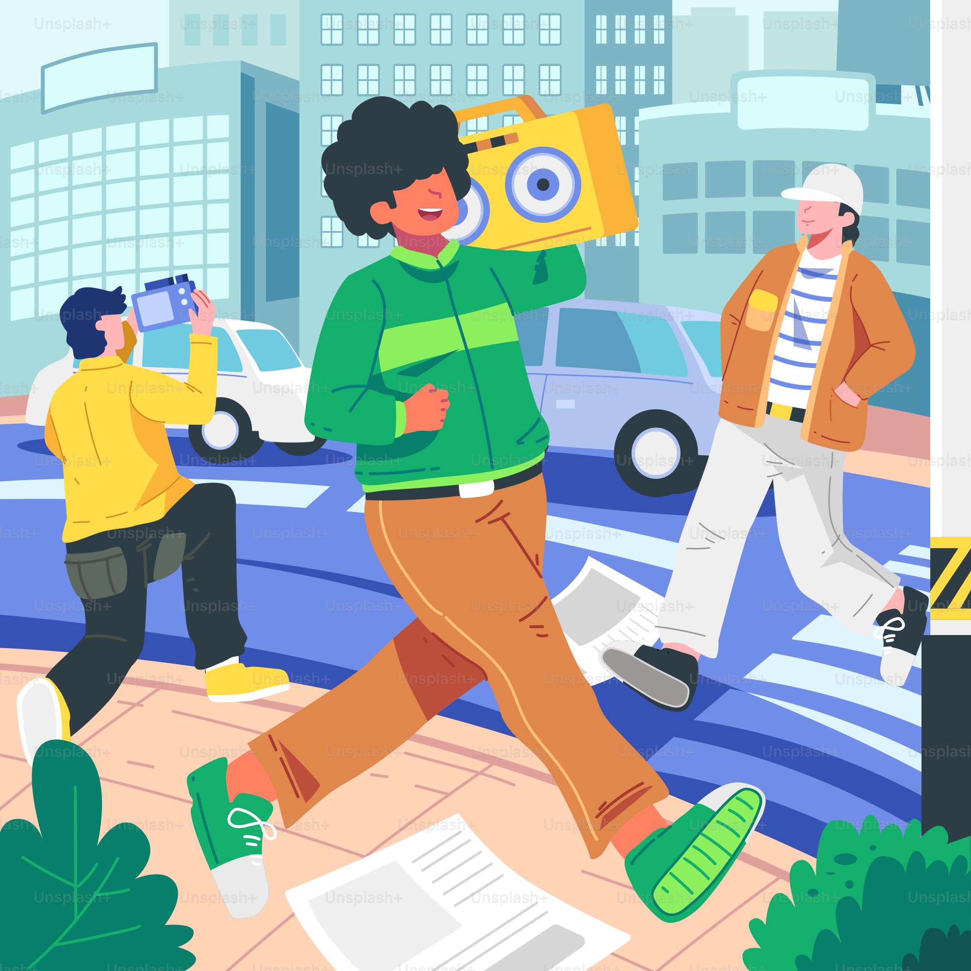 Un groupe de personnes marchant dans une rue