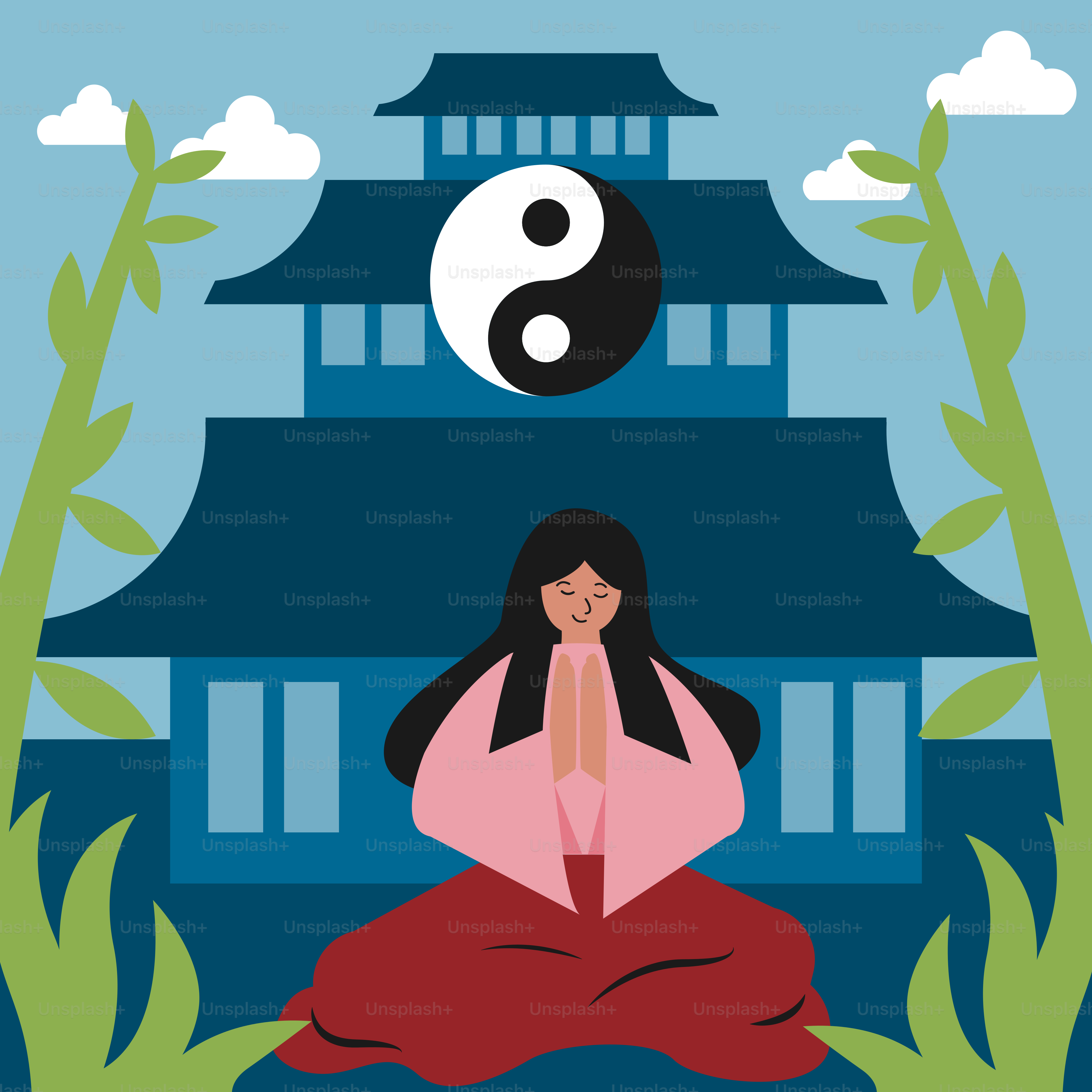 Eine Frau, die auf dem Boden vor einem Gebäude sitzt