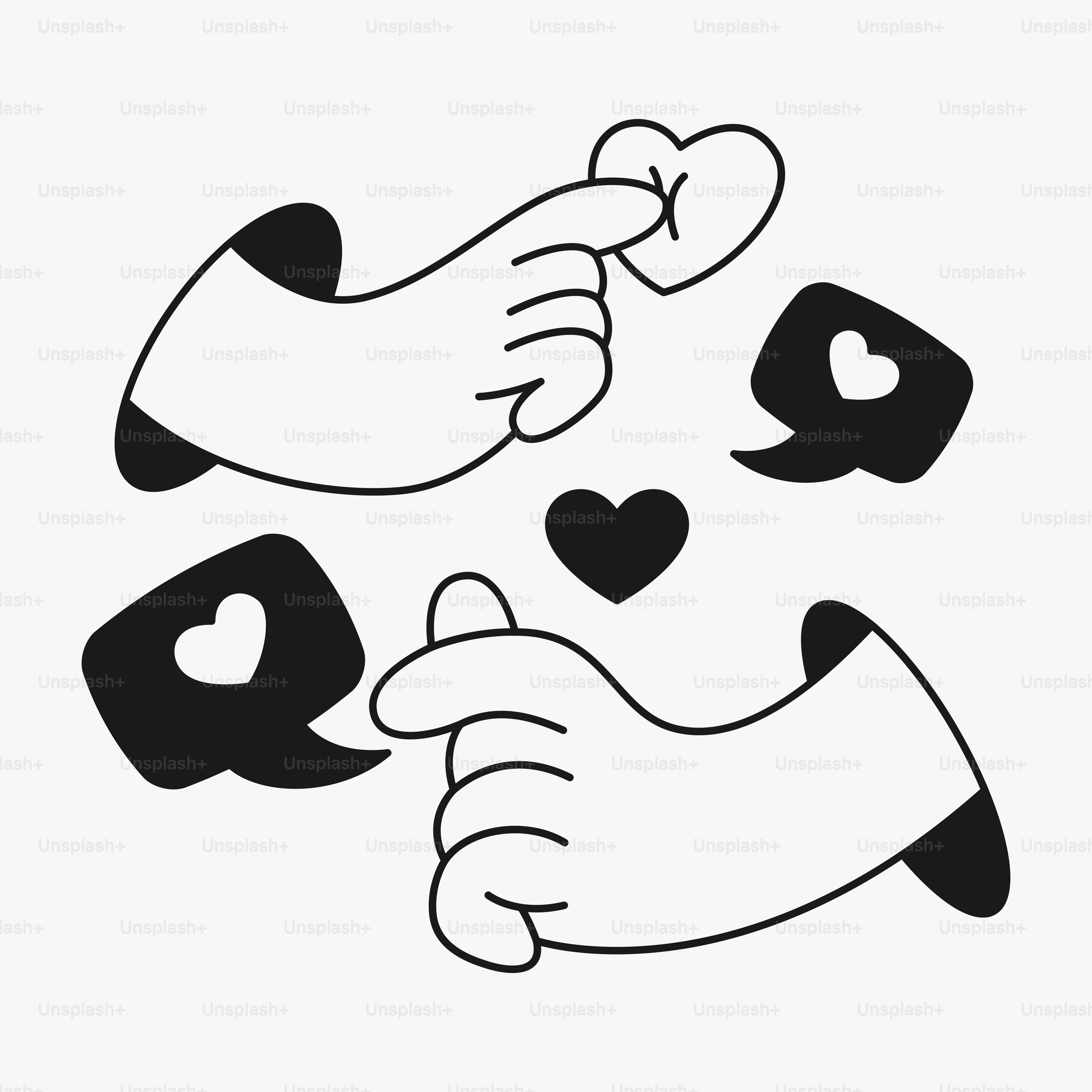 A drawing of two hands holding each other