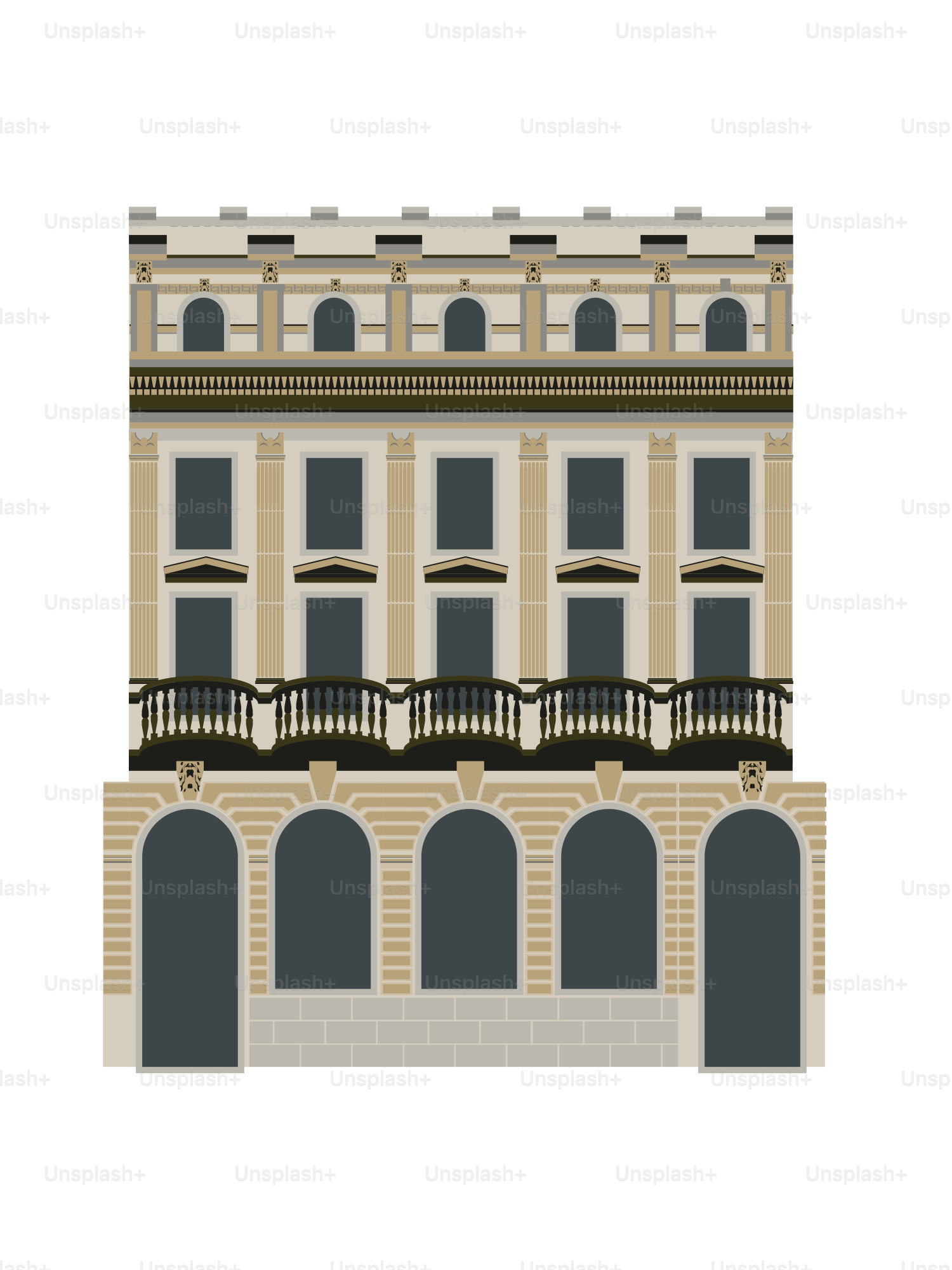 A building with a balcony and balconies