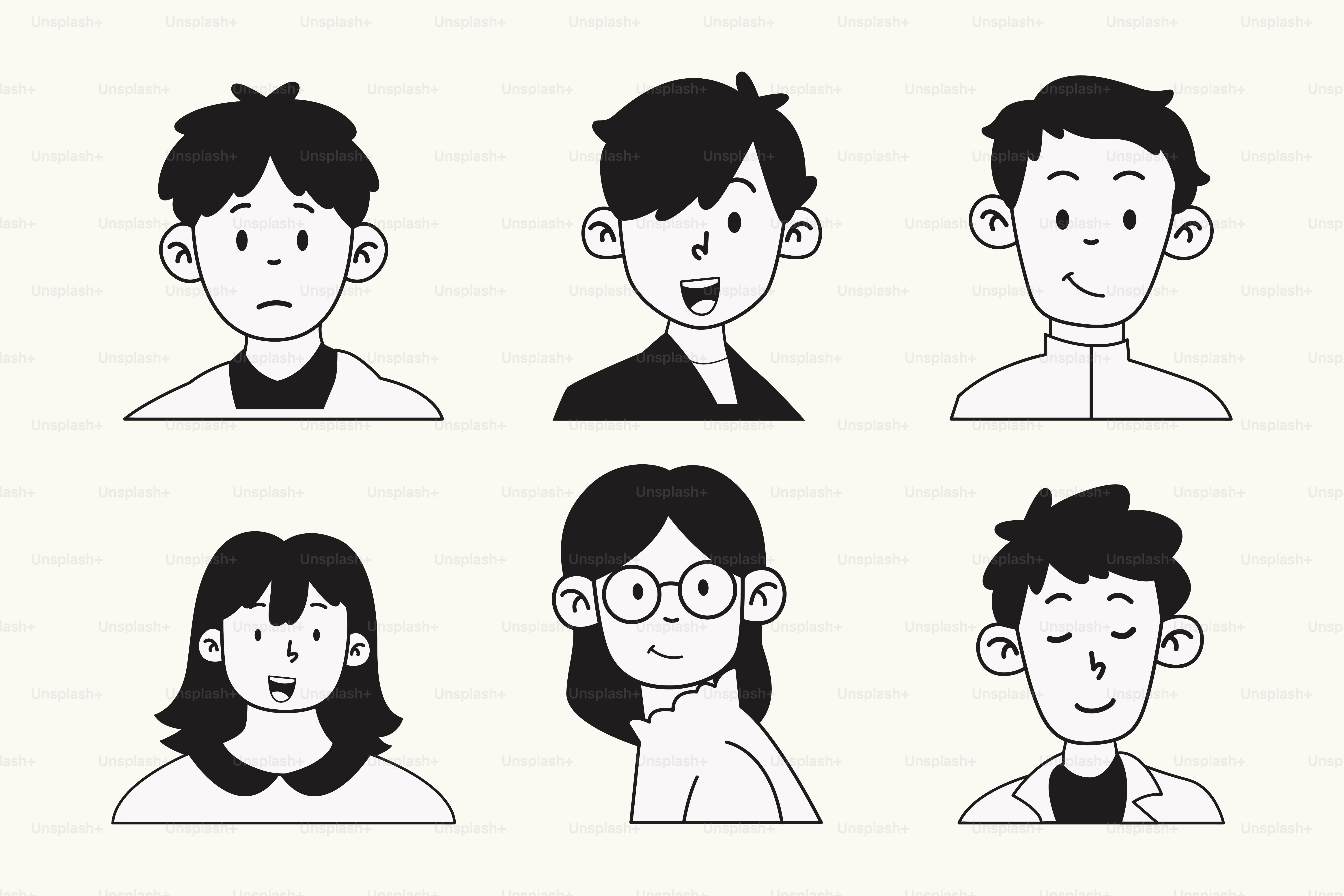 Un groupe de personnes avec des expressions faciales différentes