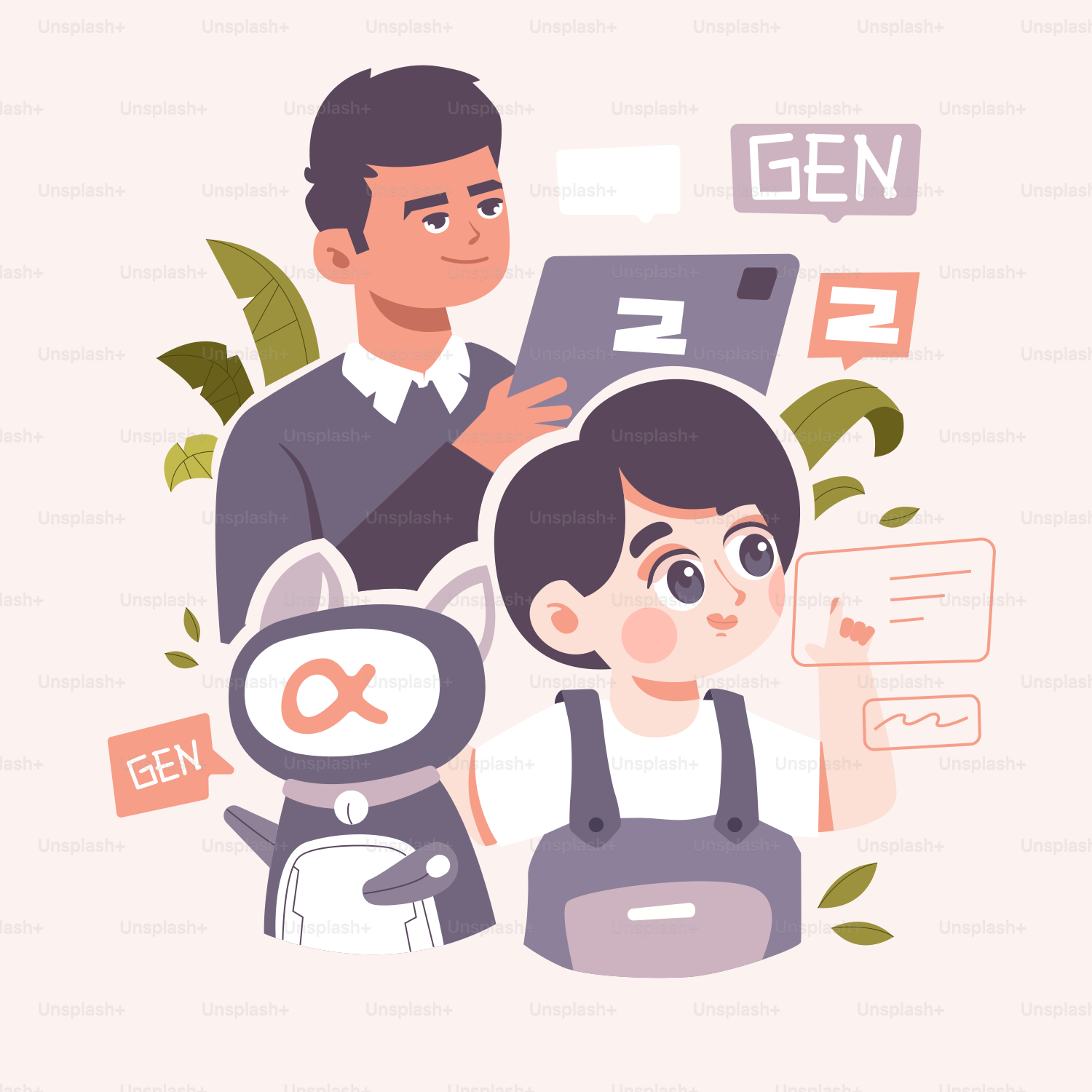 A man standing next to a little girl in front of a computer