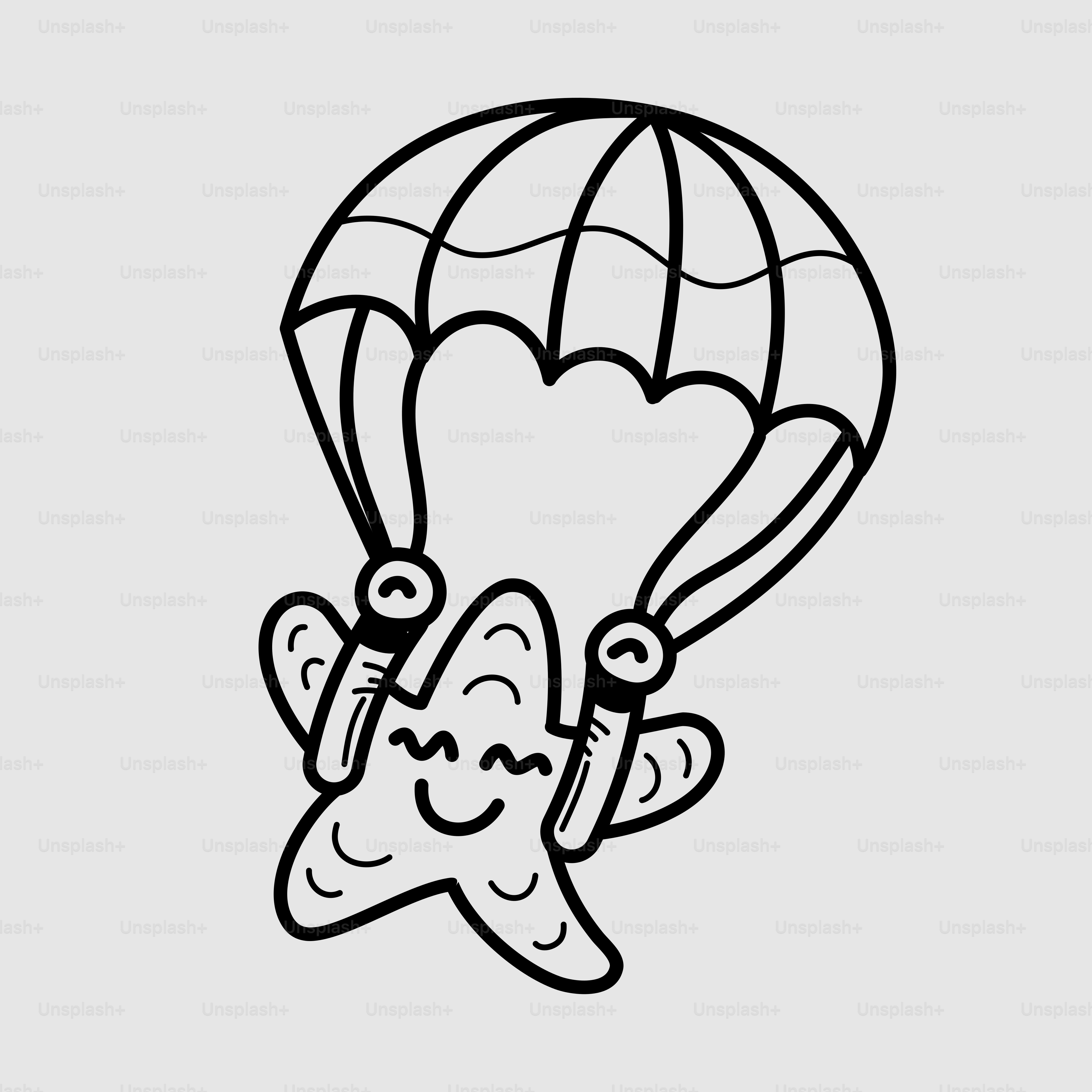 Un disegno in bianco e nero di una mongolfiera