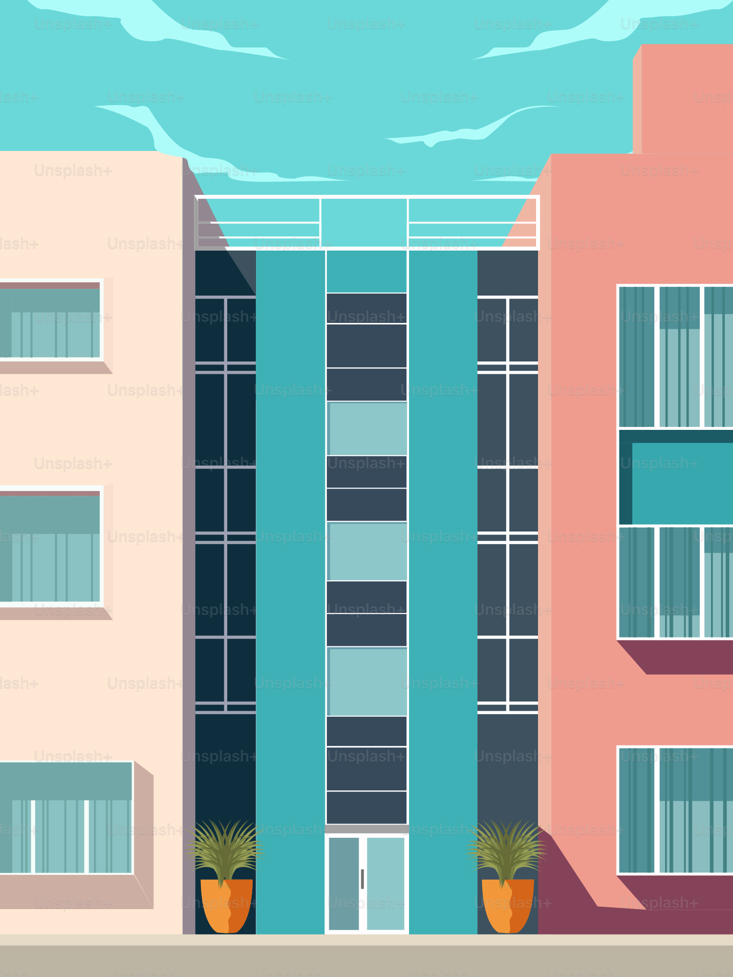 Deux grands immeubles assis côte à côte