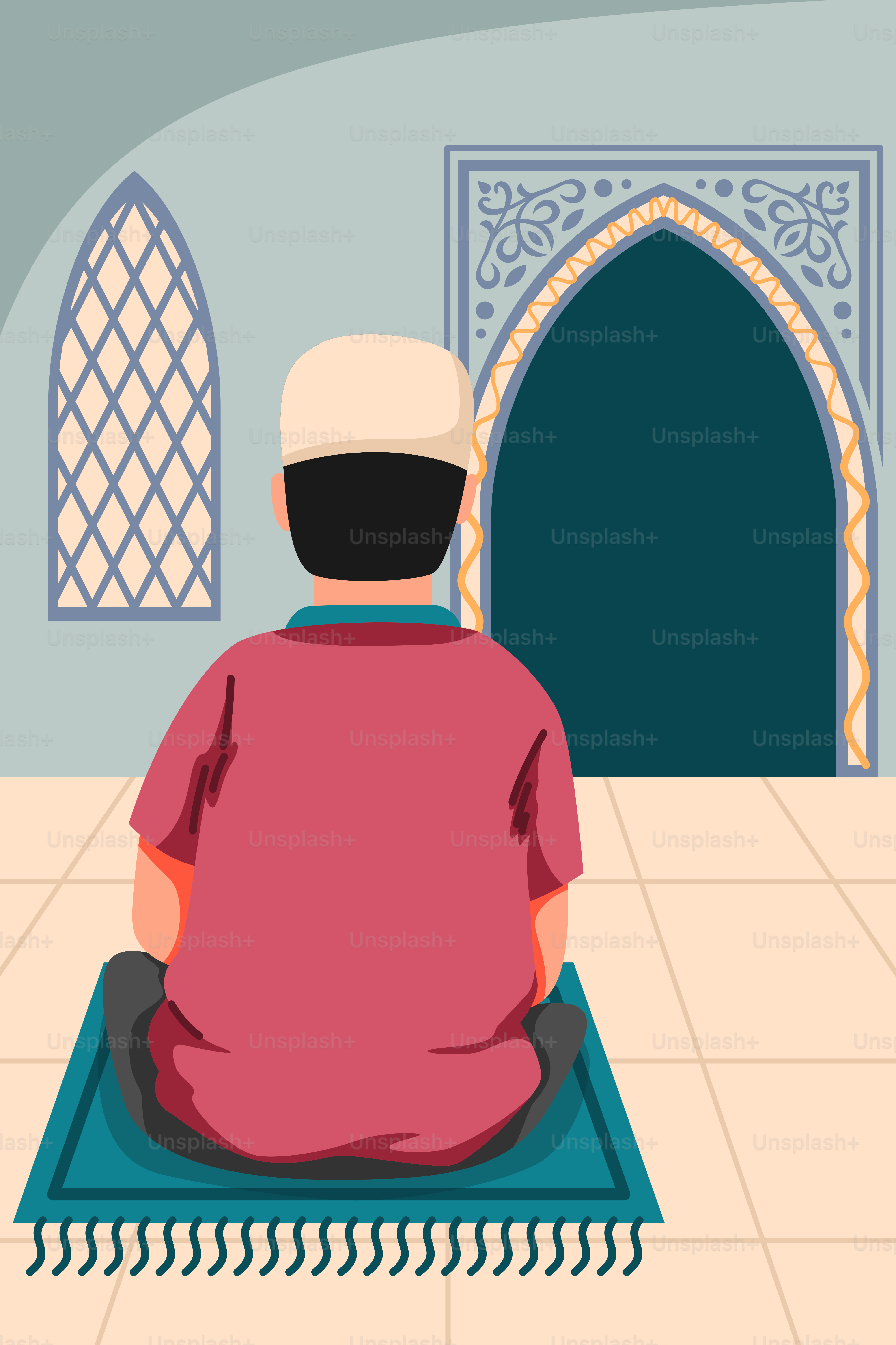 A person sitting on a rug in a room
