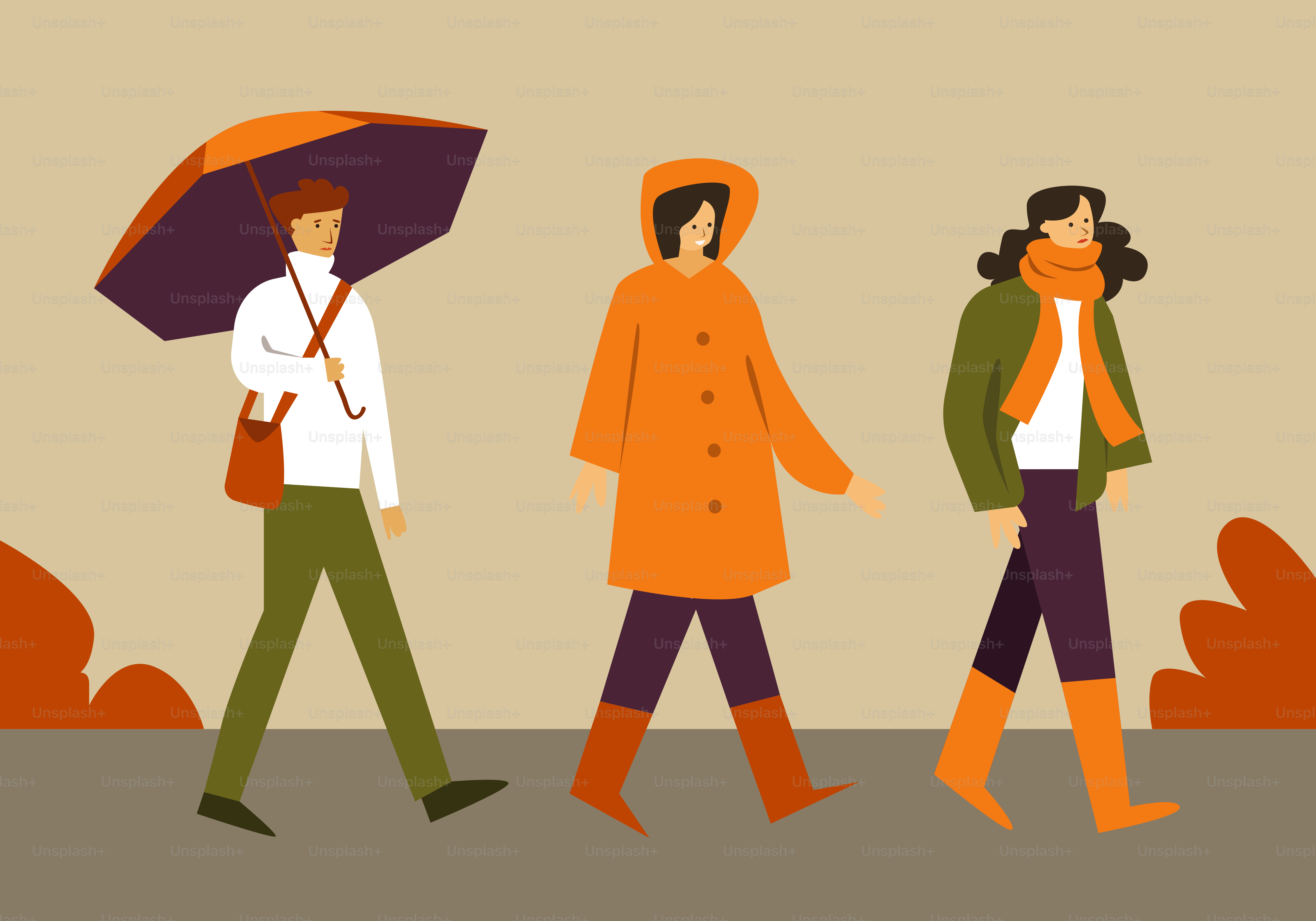 A group of people walking down a street holding umbrellas