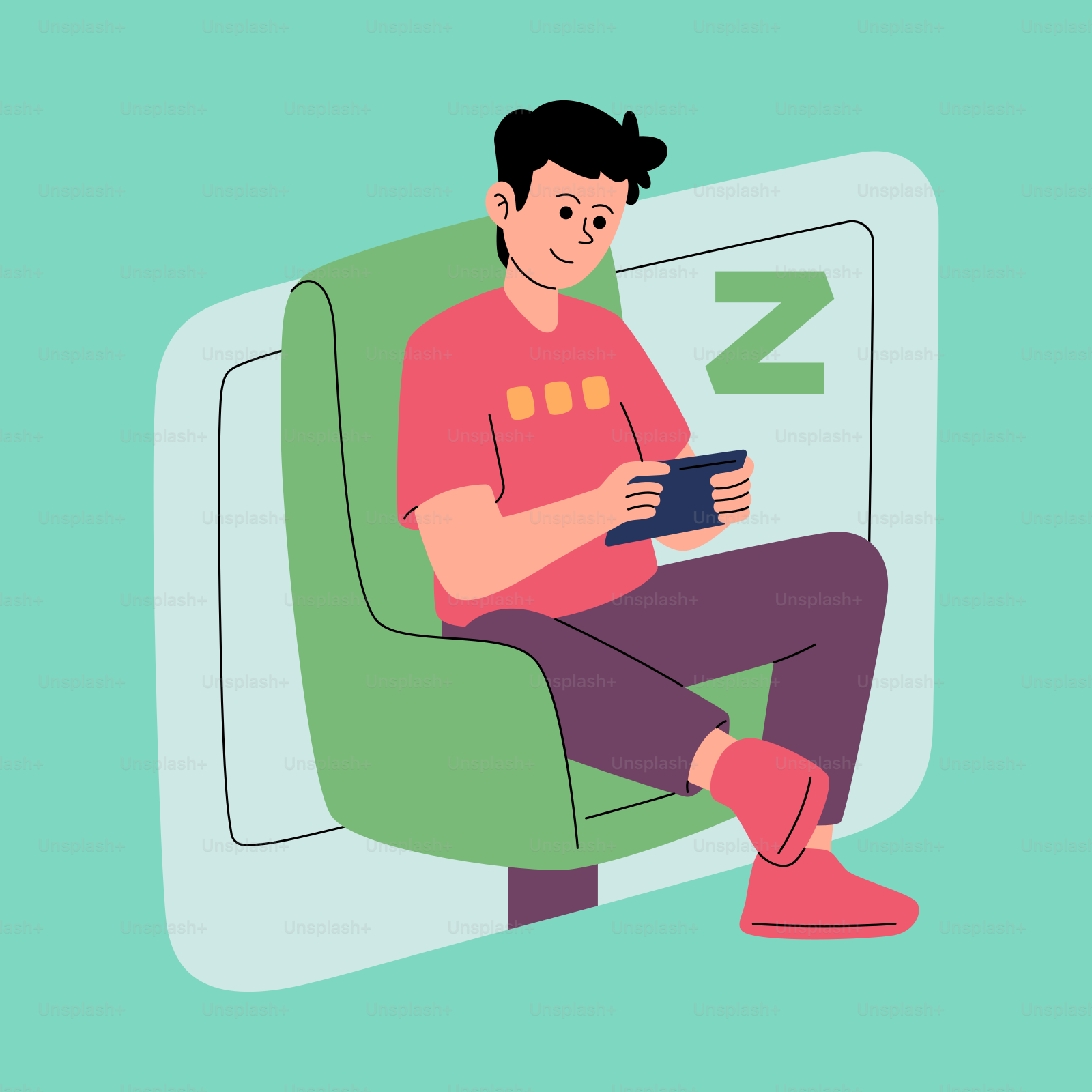 A man sitting in a chair with a tablet