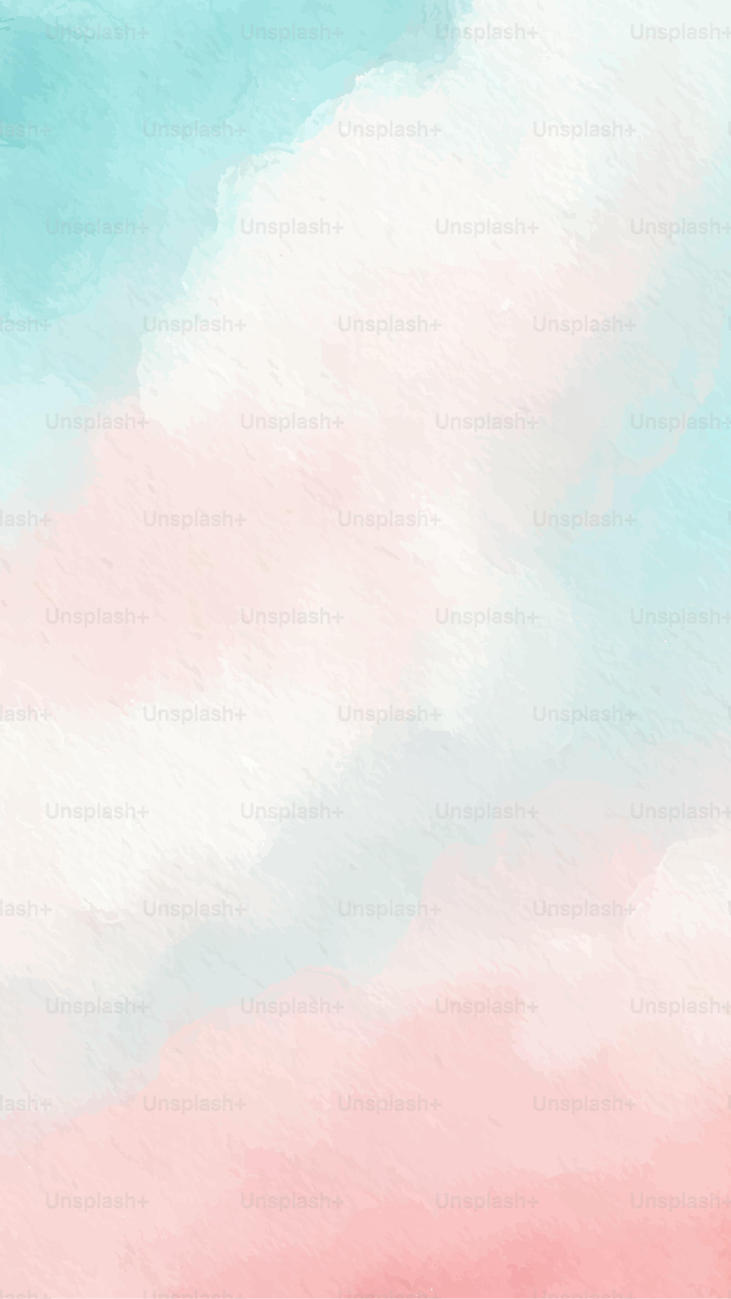 A painting of a pink and blue sky with clouds