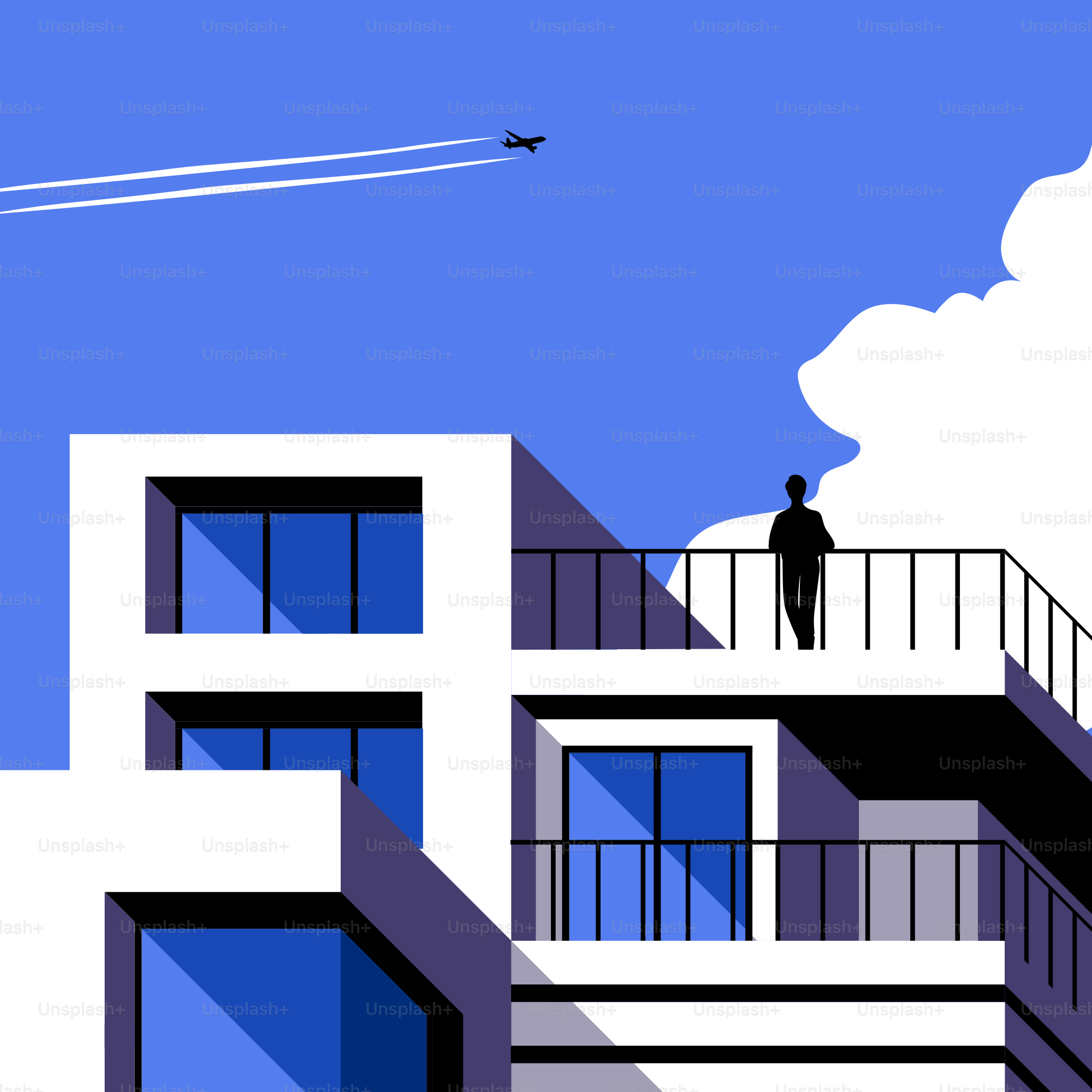 Un homme debout sur le balcon d’un bâtiment