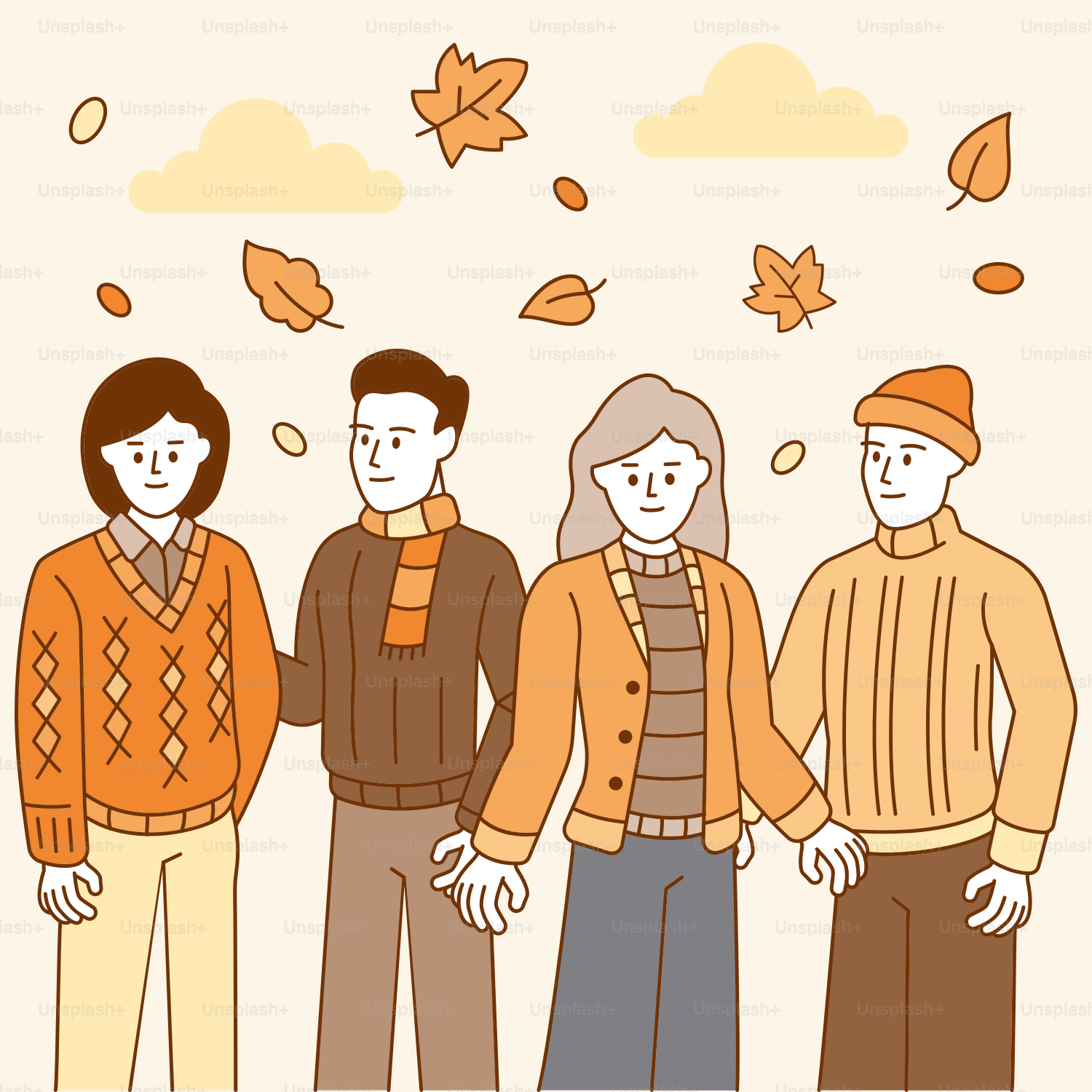 Eine Gruppe von Menschen, die nebeneinander stehen