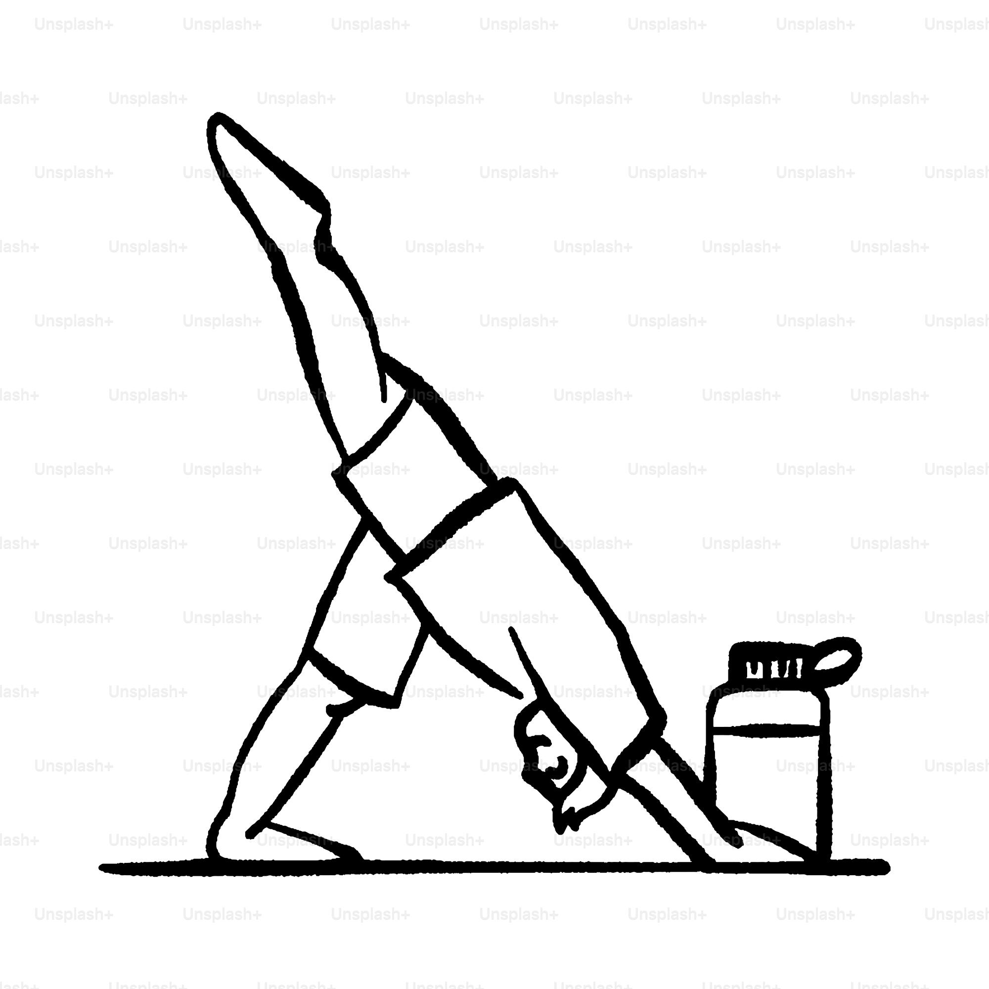 A drawing of a person doing a yoga pose