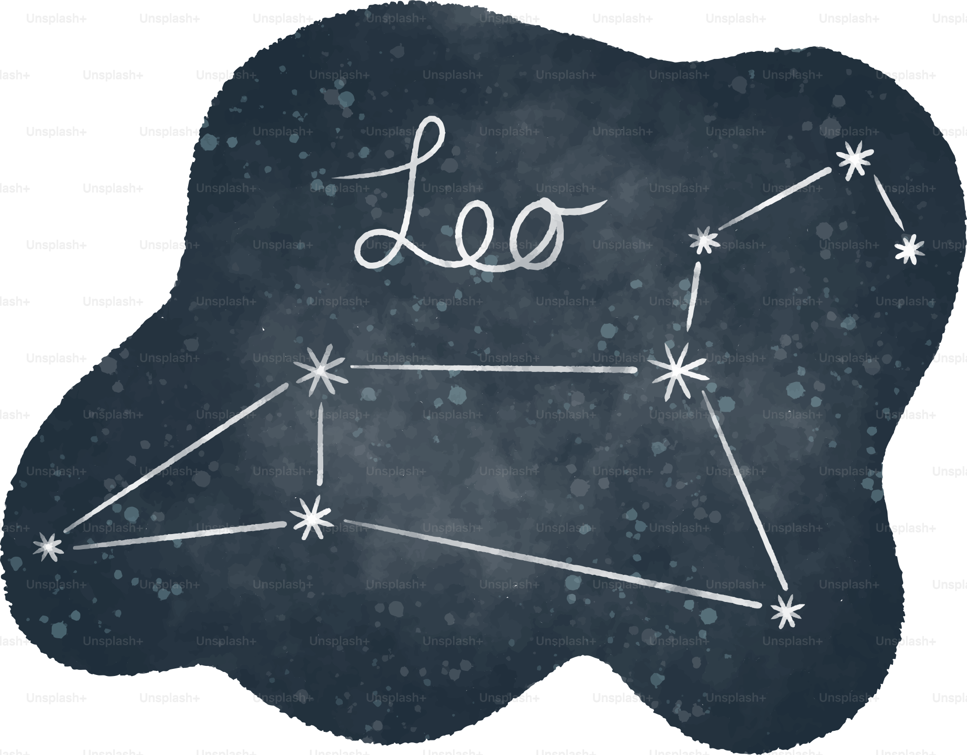 The zodiac sign leo on a chalkboard background