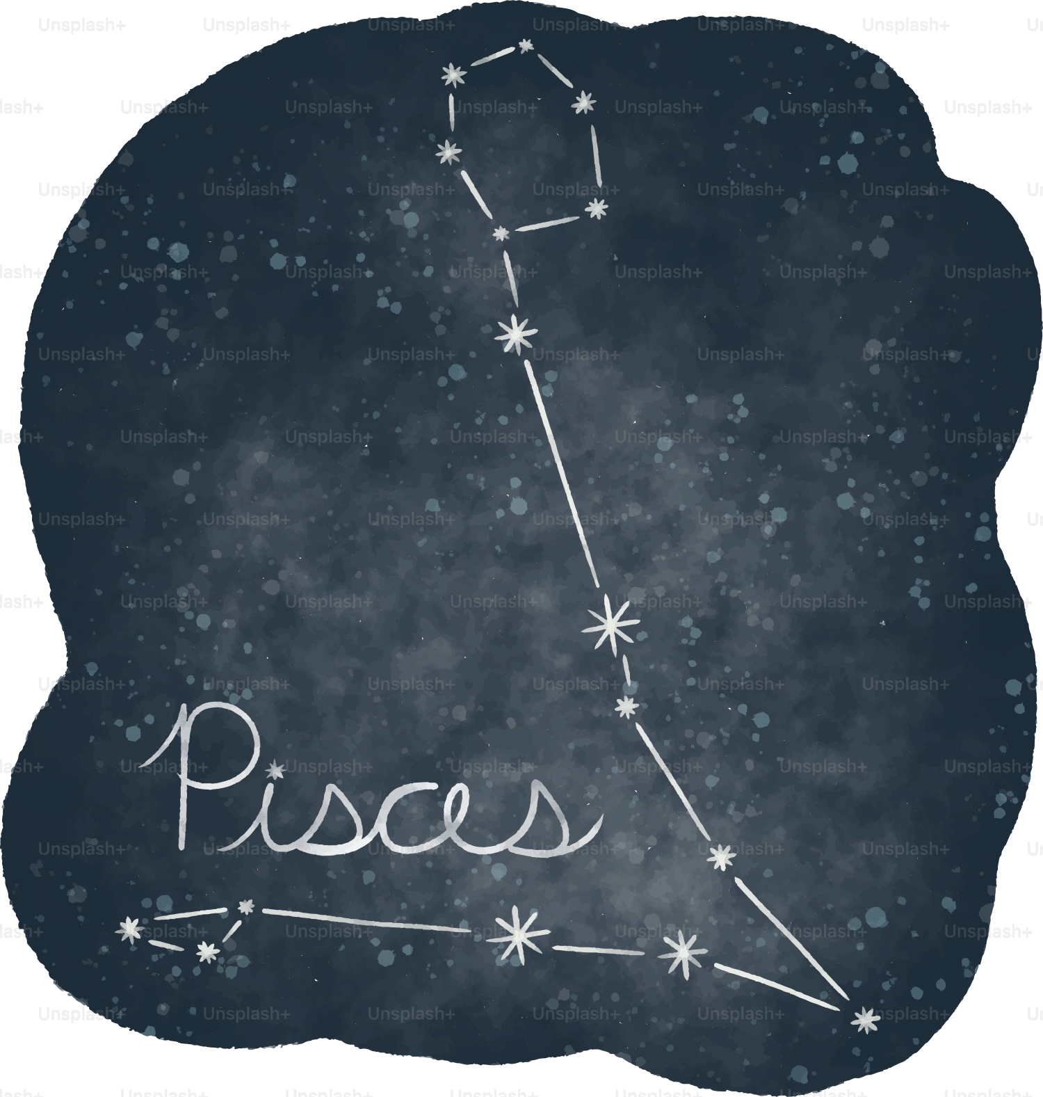 Das Tierkreiszeichen Fische auf einem Kreidetafel-Hintergrund