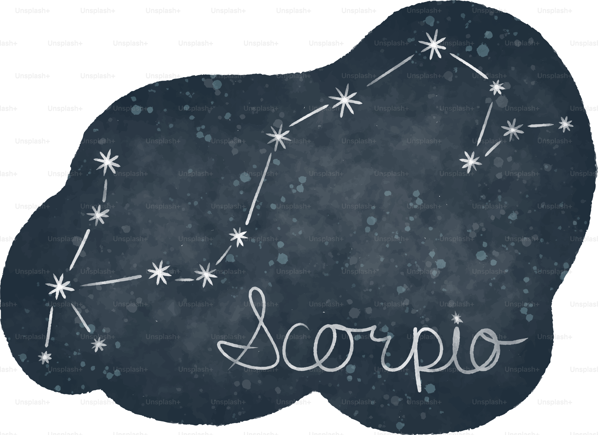 The zodiac sign scorpio on a chalkboard