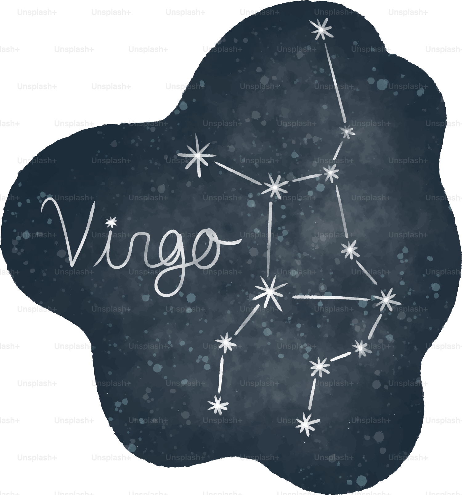 Tanda zodiak virgo dengan latar belakang papan tulis