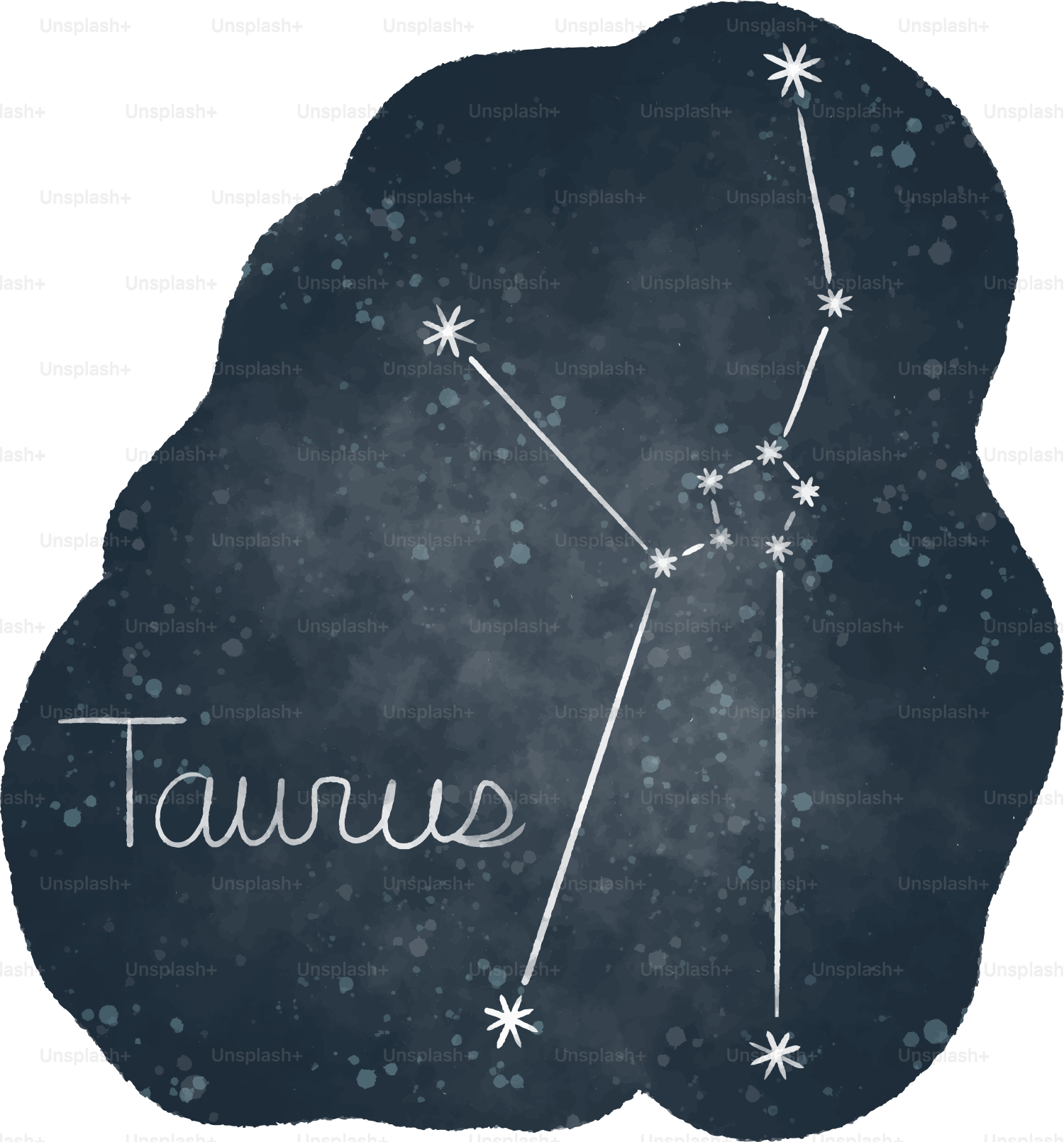 Das Tierkreiszeichen des Stiers auf einem Kreidetafel-Hintergrund