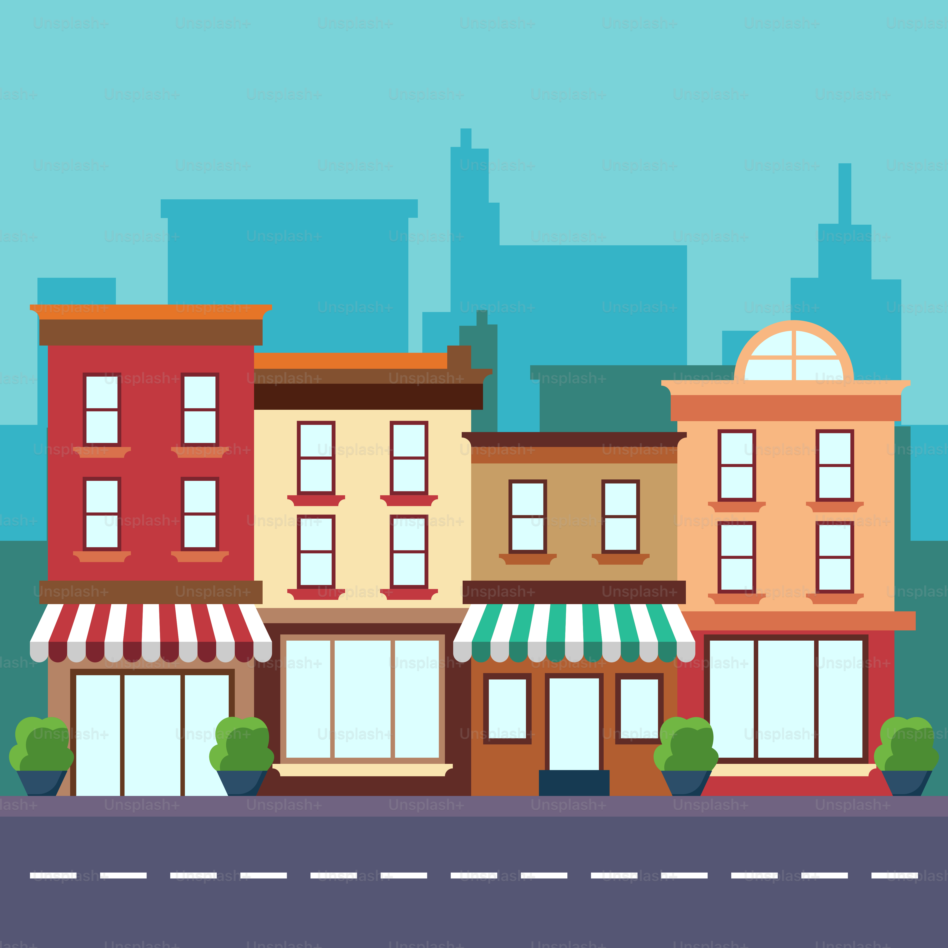 A city street with buildings and shops on it