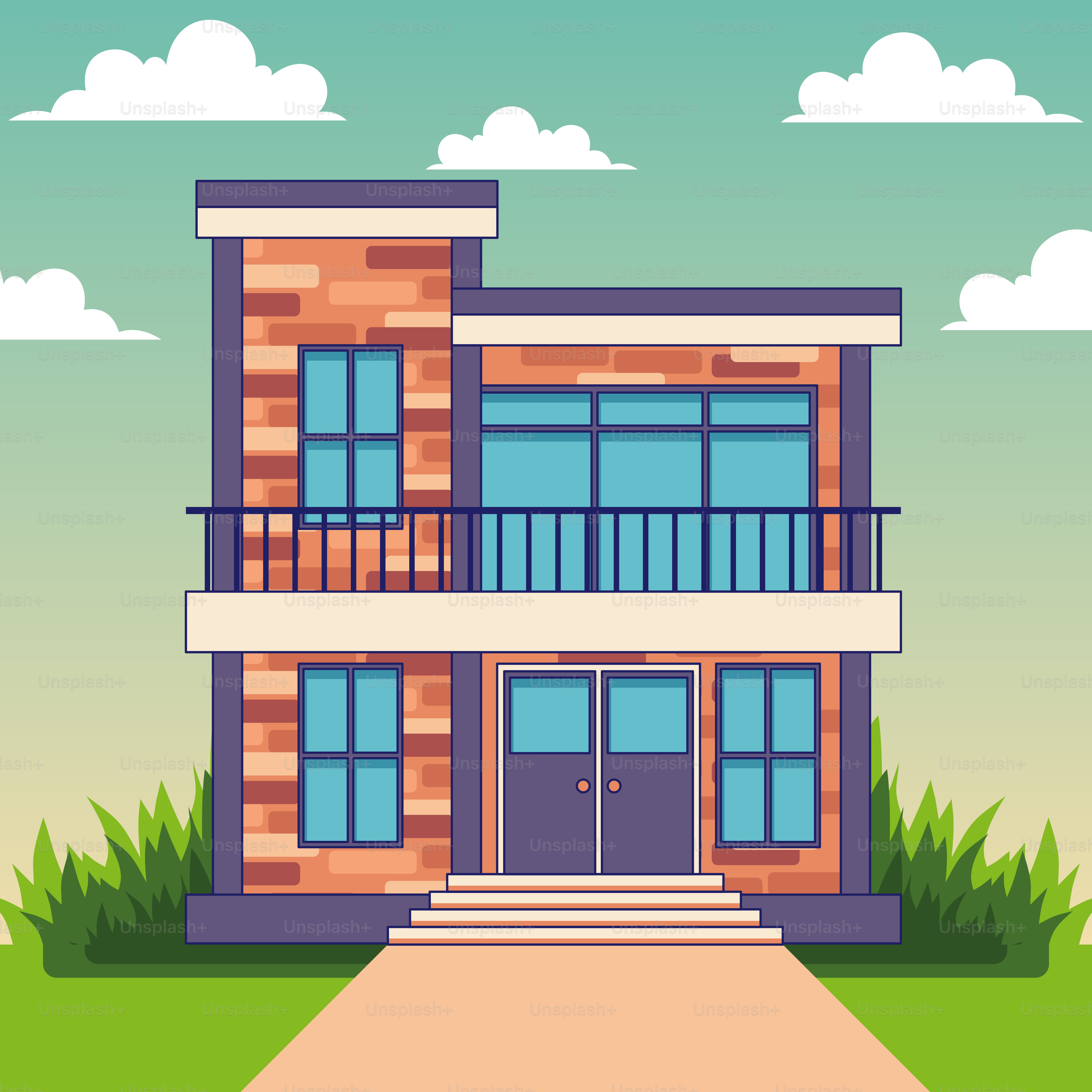 A house with a walkway leading to it