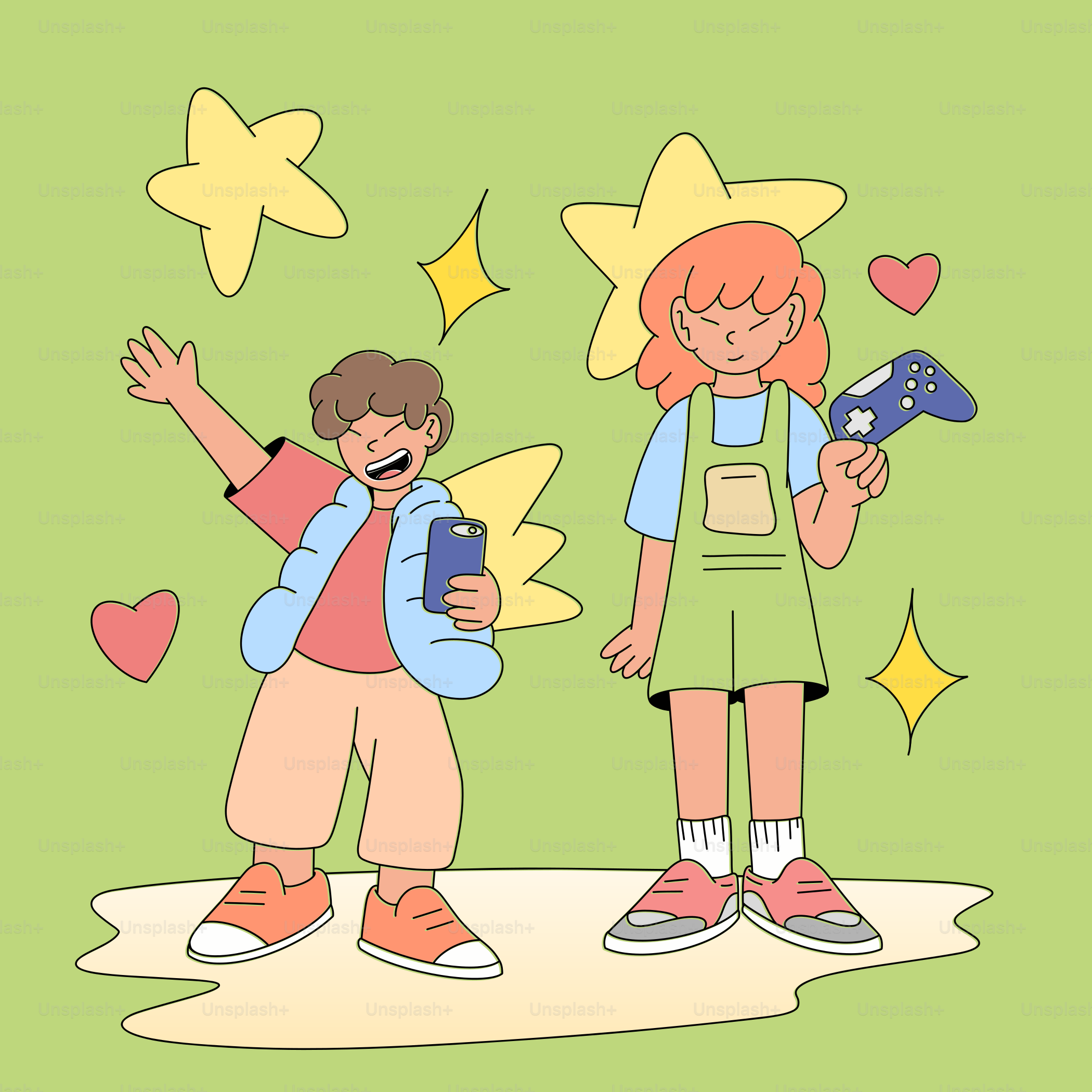 A couple of kids standing next to each other