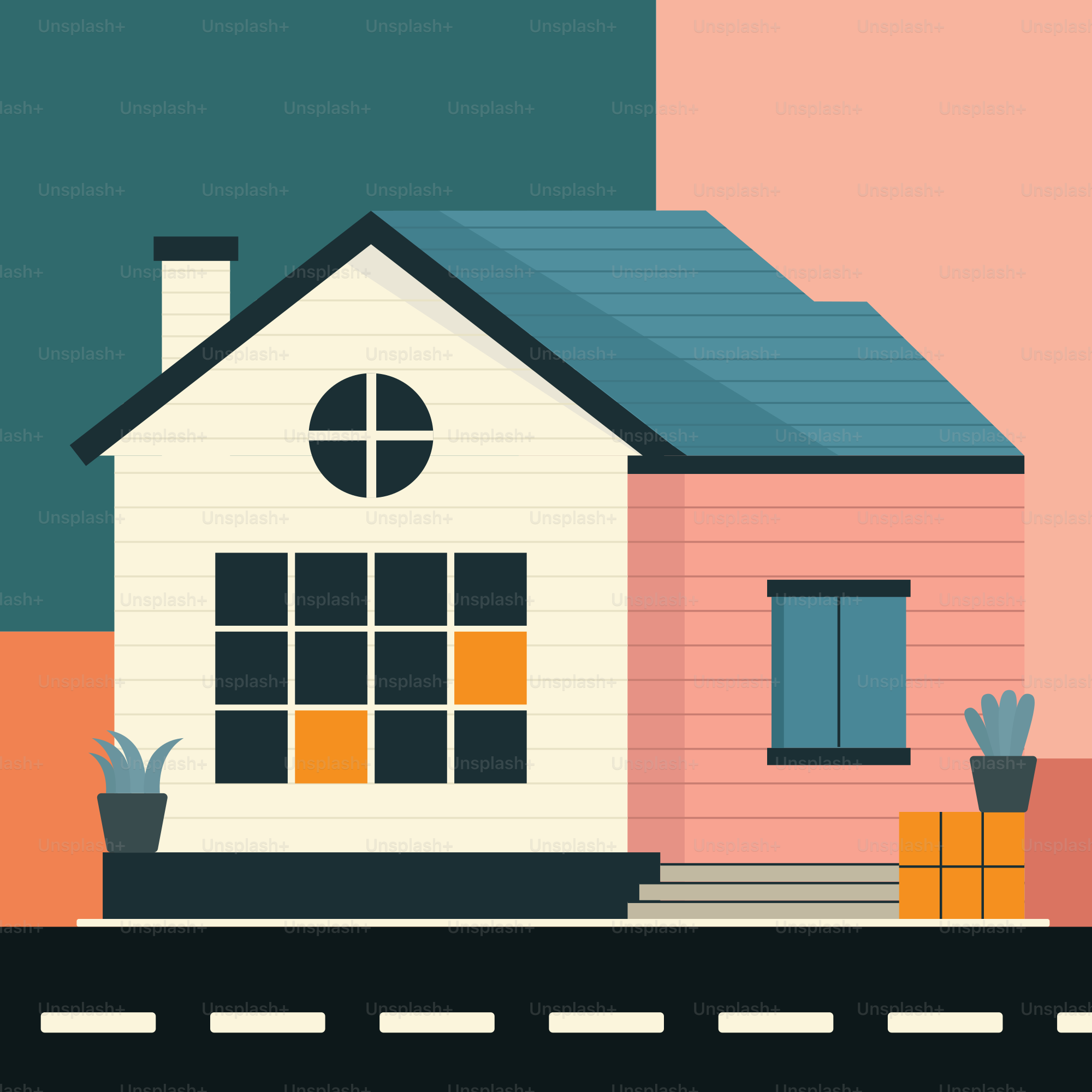 Uma casa em uma rua com um carro estacionado na frente