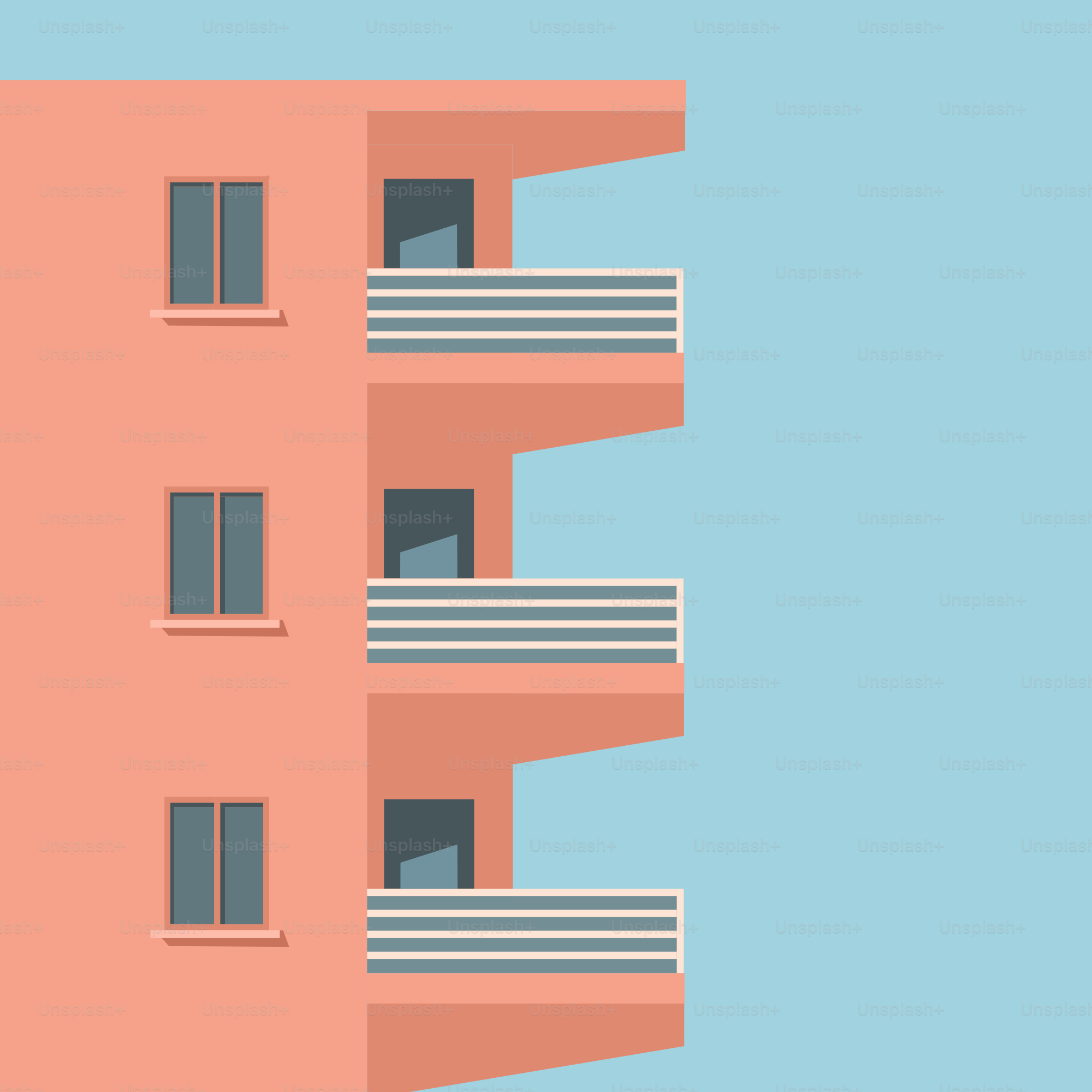 A tall building with balconies and balconies on the balconies