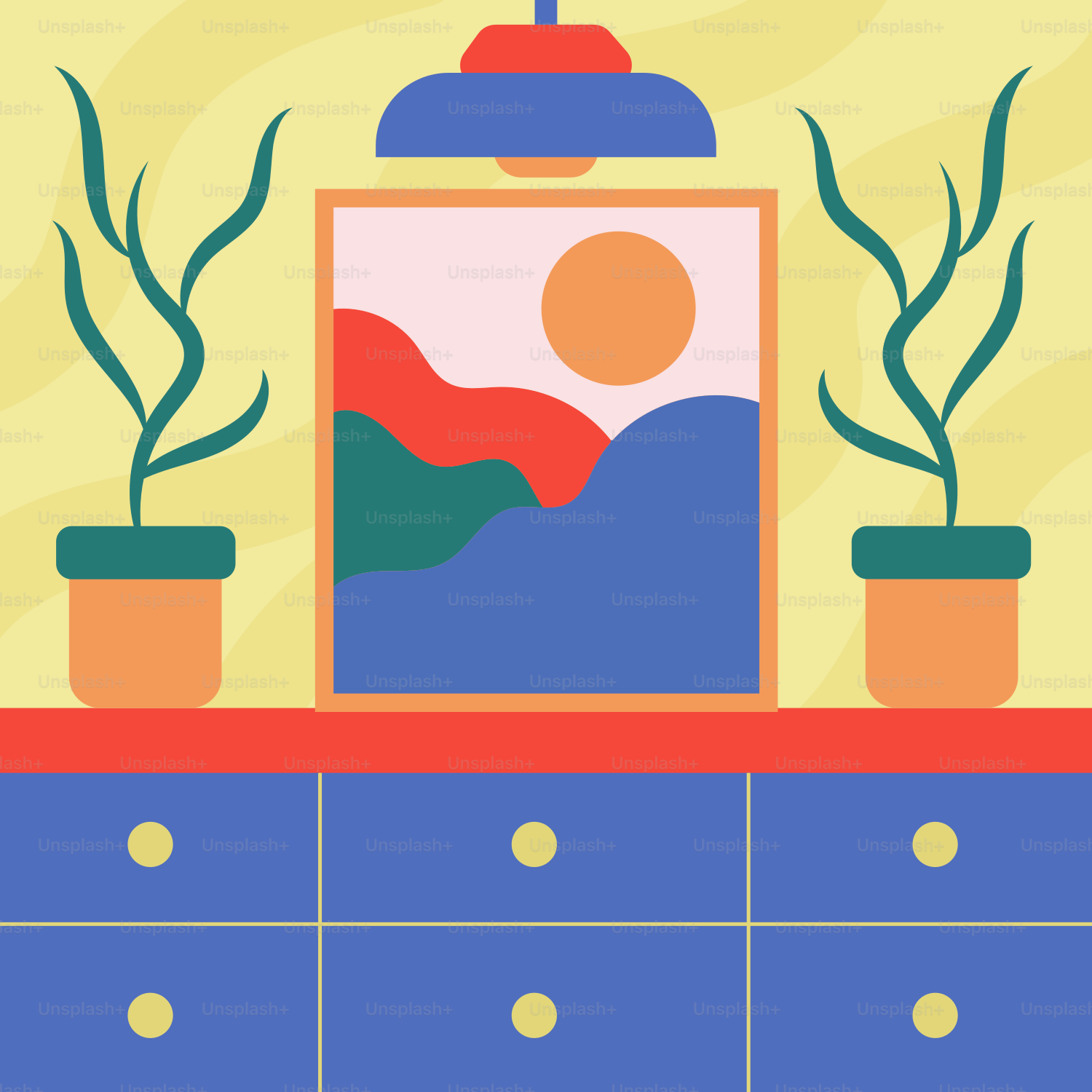 A picture of a bathroom with plants on the counter