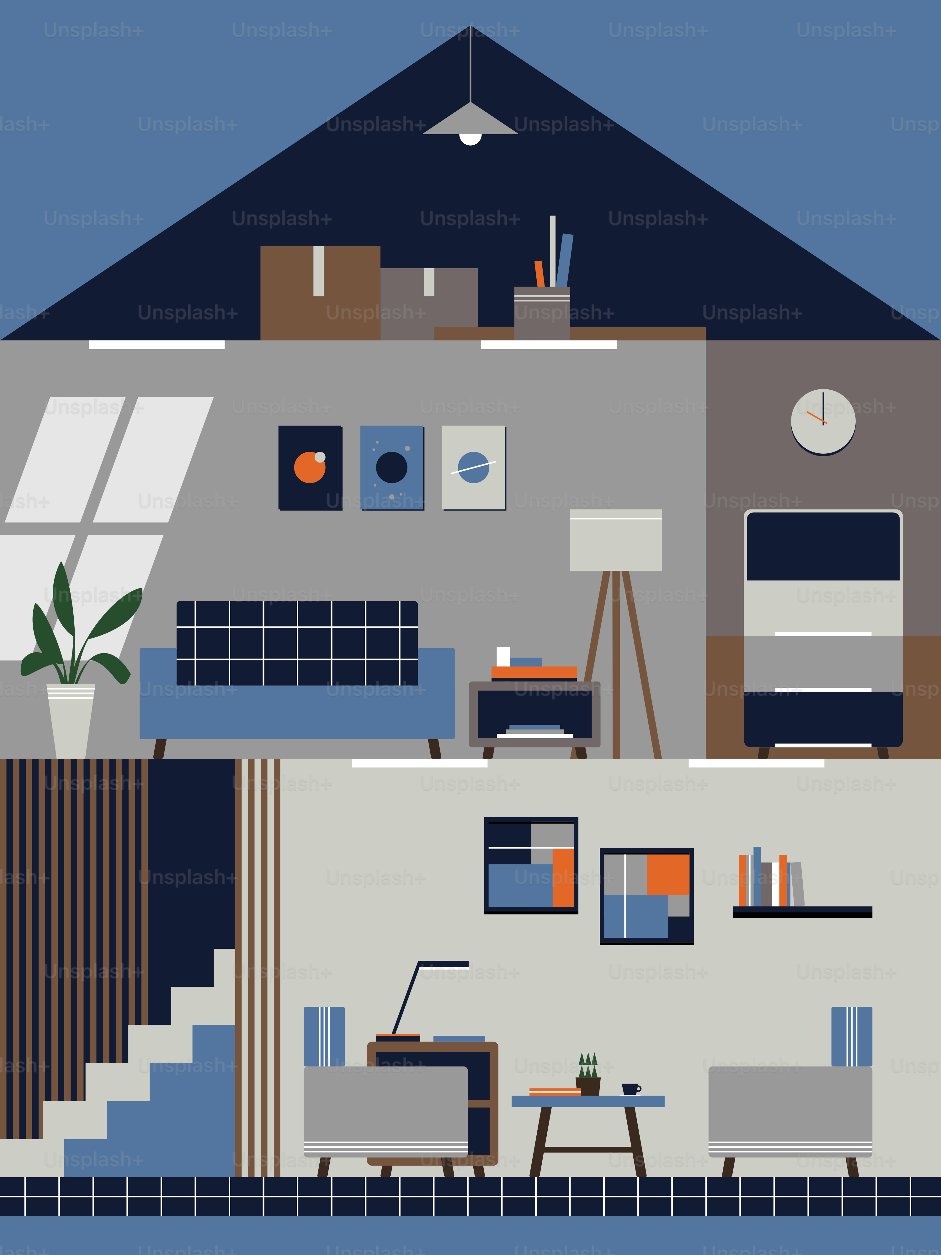 Uma foto de uma casa com uma escada subindo até ela