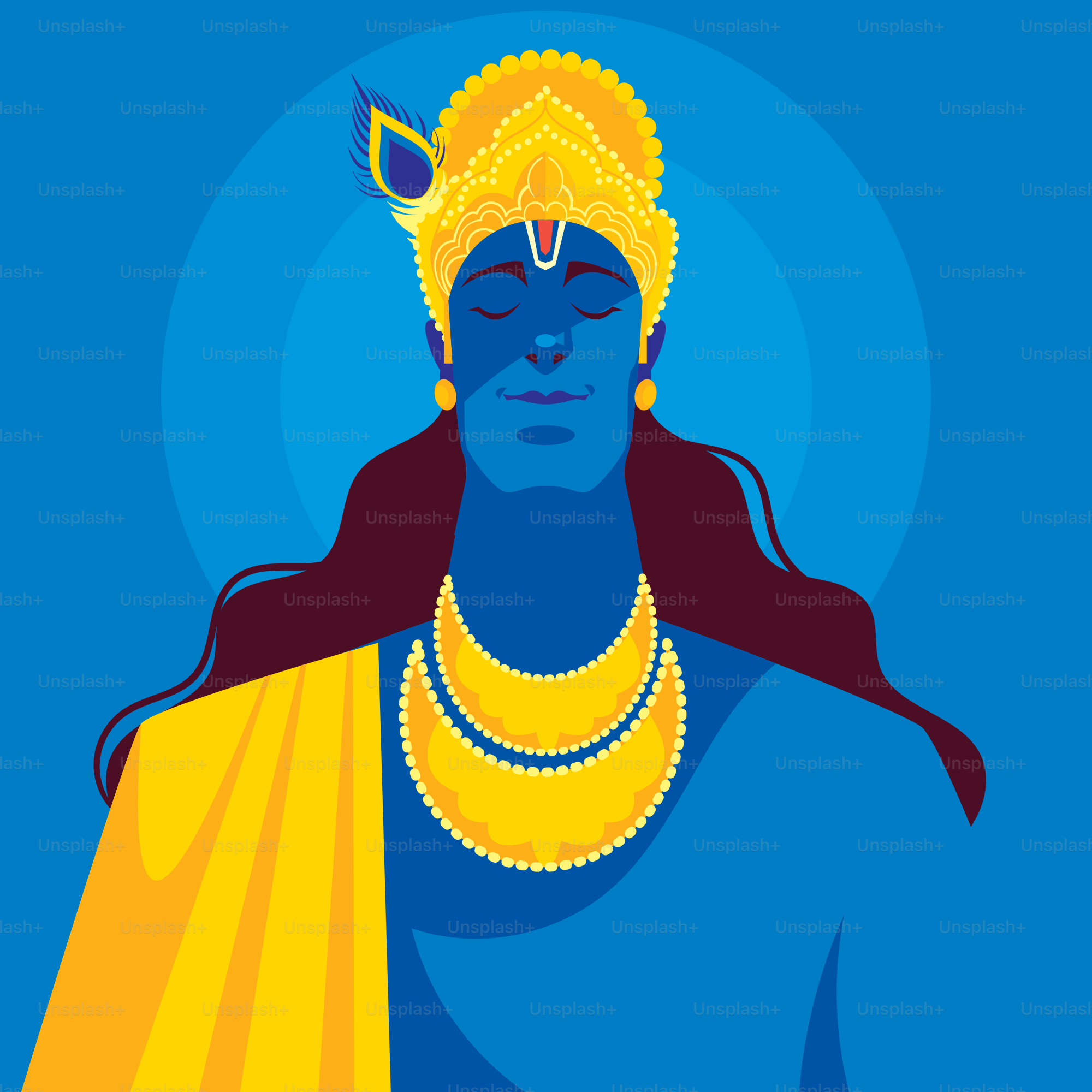 Ein Gemälde eines Mannes in Blau und Gelb