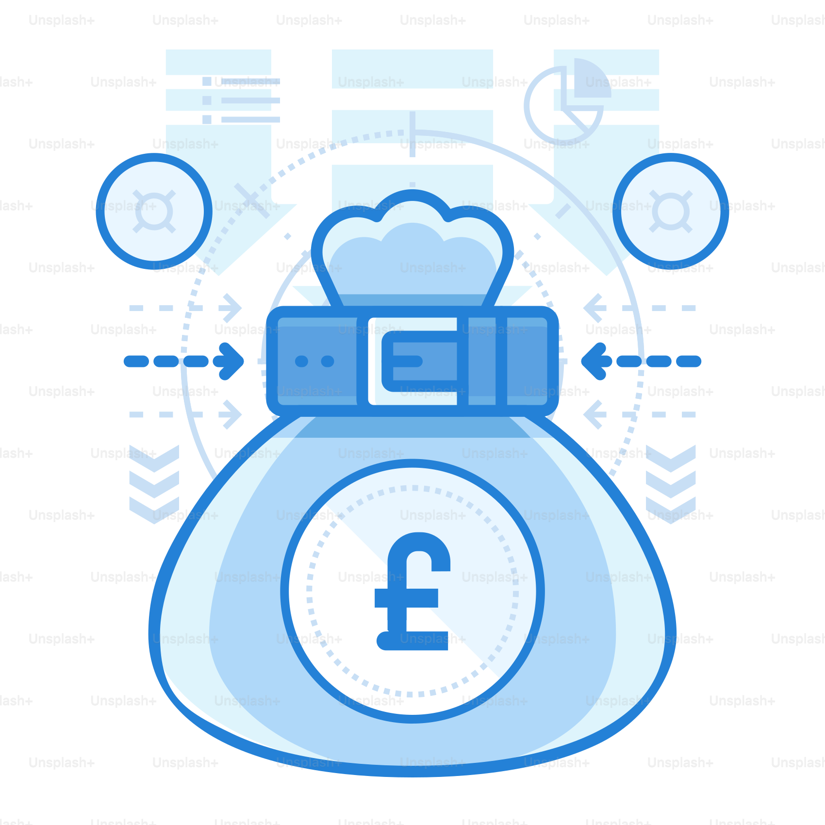 Eine blaue Tasche mit einem Kochhut darauf