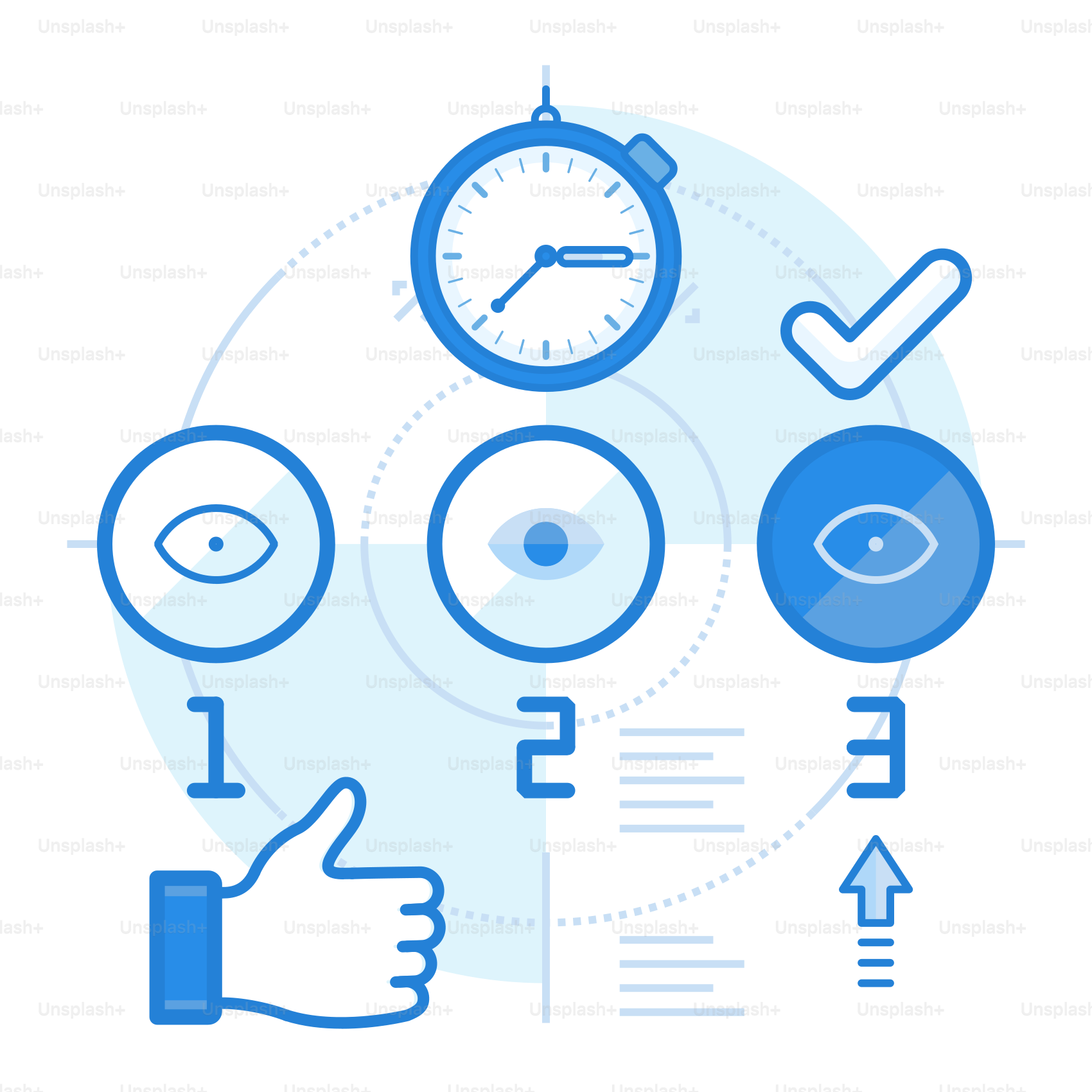 Une aiguille pointe vers une horloge et d’autres symboles