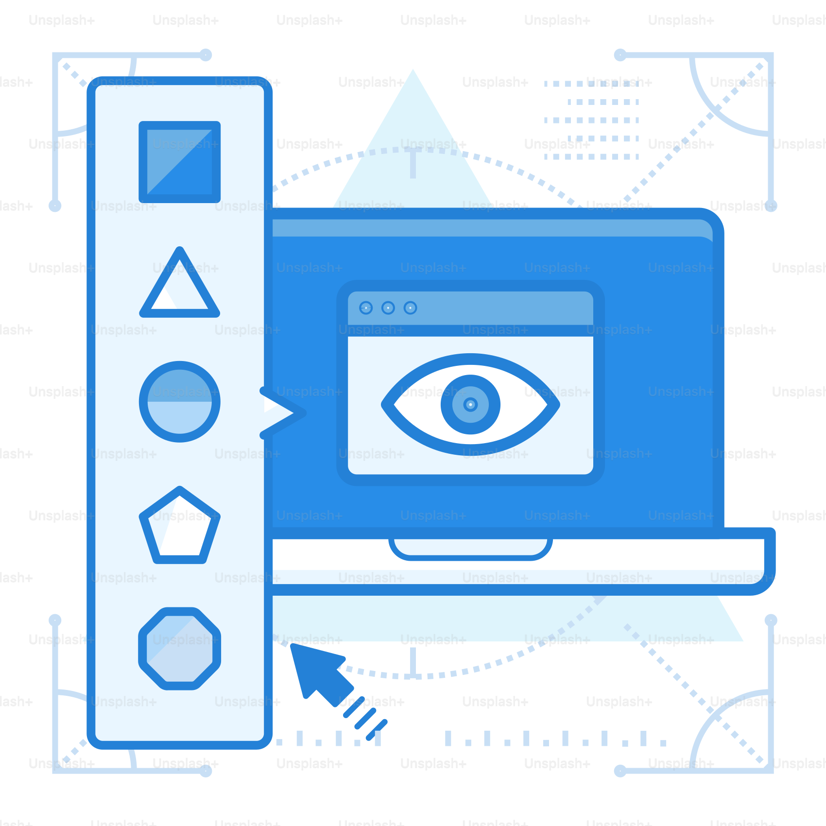 A flat screen TV with an eye on it