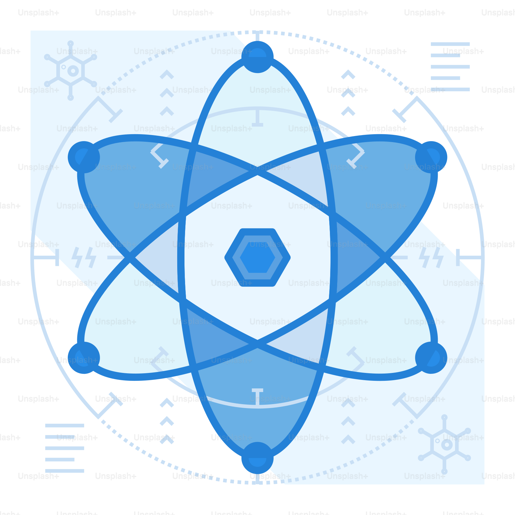 A blue and white image of an object