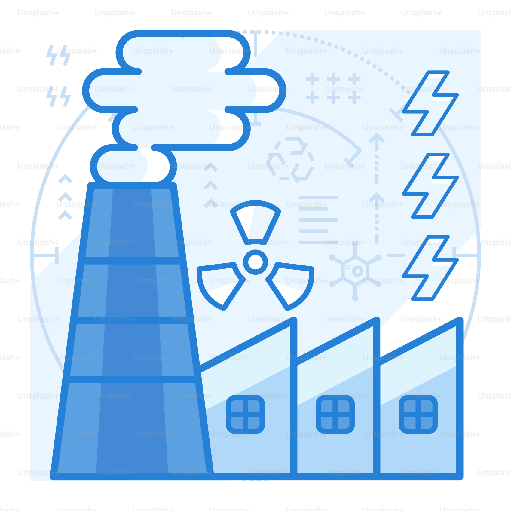 A picture of a factory with smoke coming out of it