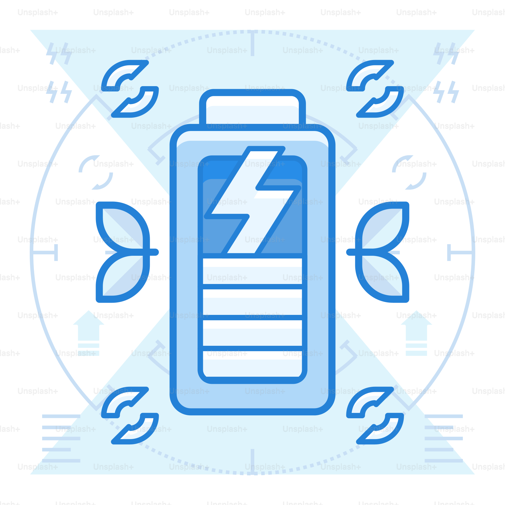 Une batterie surmontée d’un symbole d’éclair