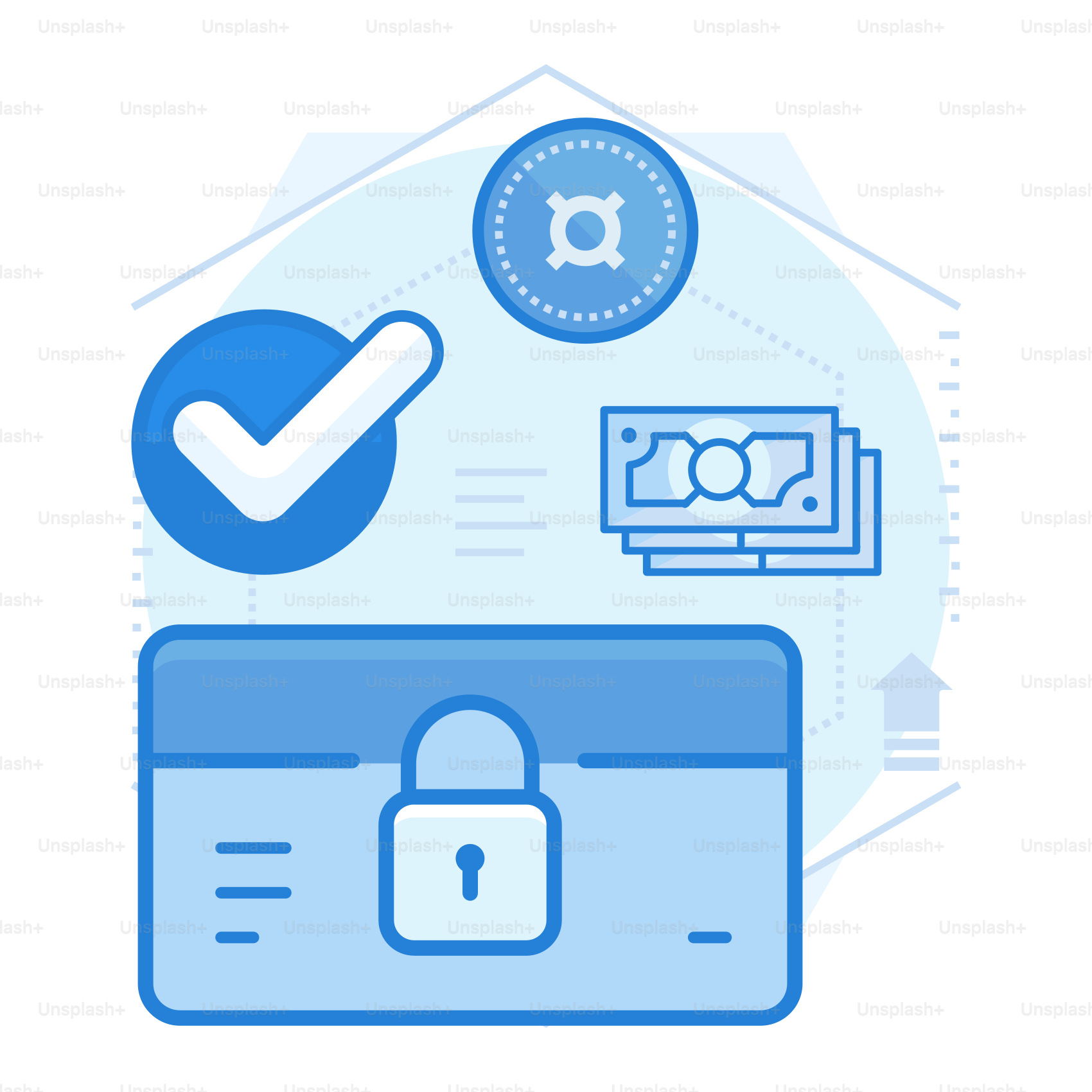 A padlock with a padlock and a padlock on it