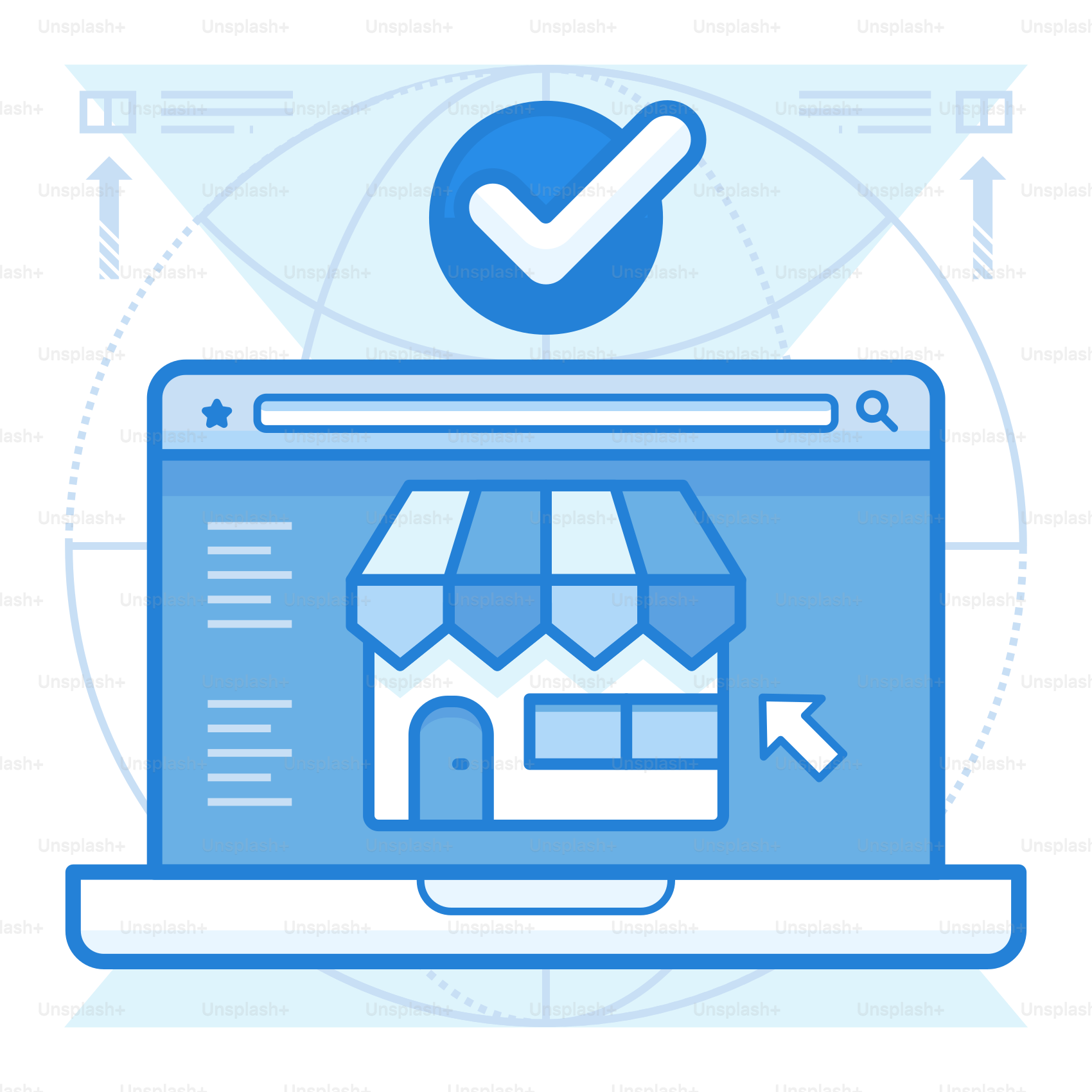 A laptop with a check mark on the screen