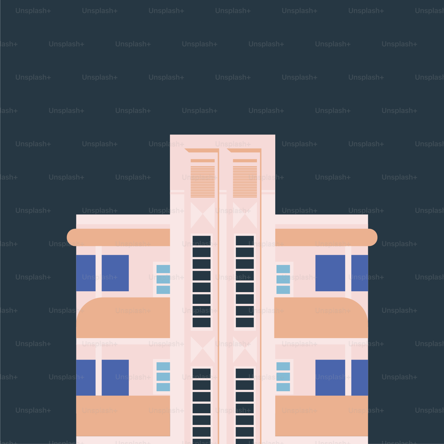 A tall building with multiple floors and windows