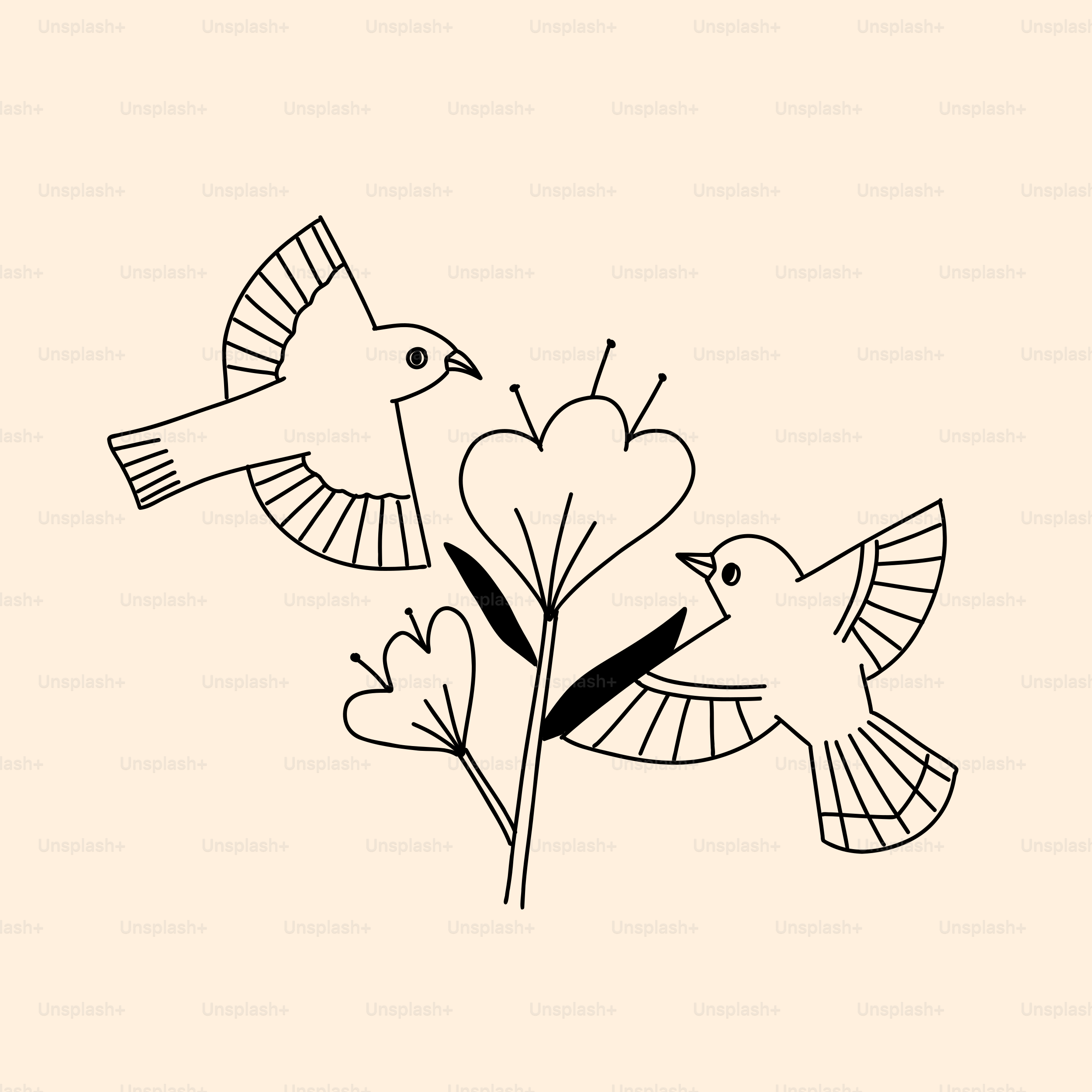 A couple of birds sitting on top of a flower