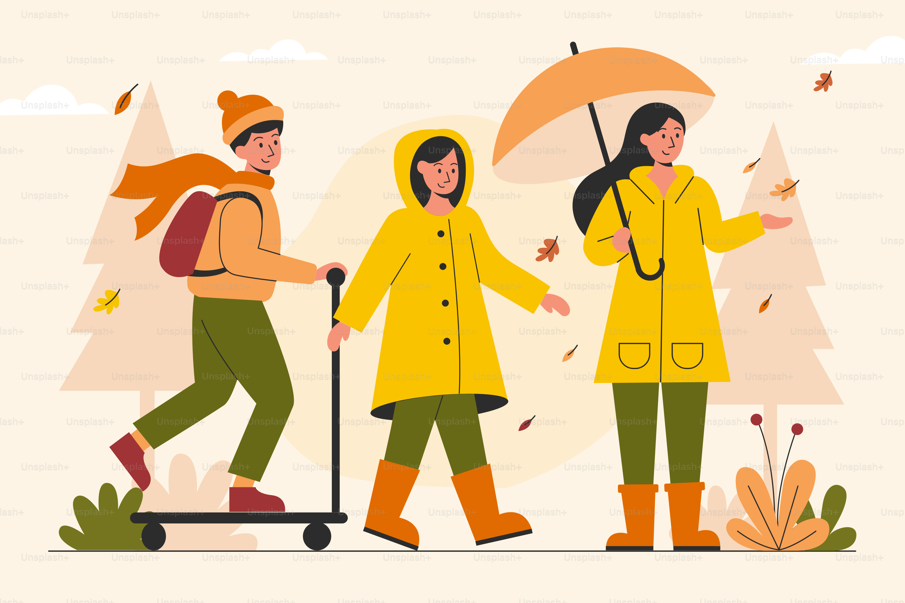 Eine Gruppe von Menschen, die mit einem Regenschirm spazieren gehen