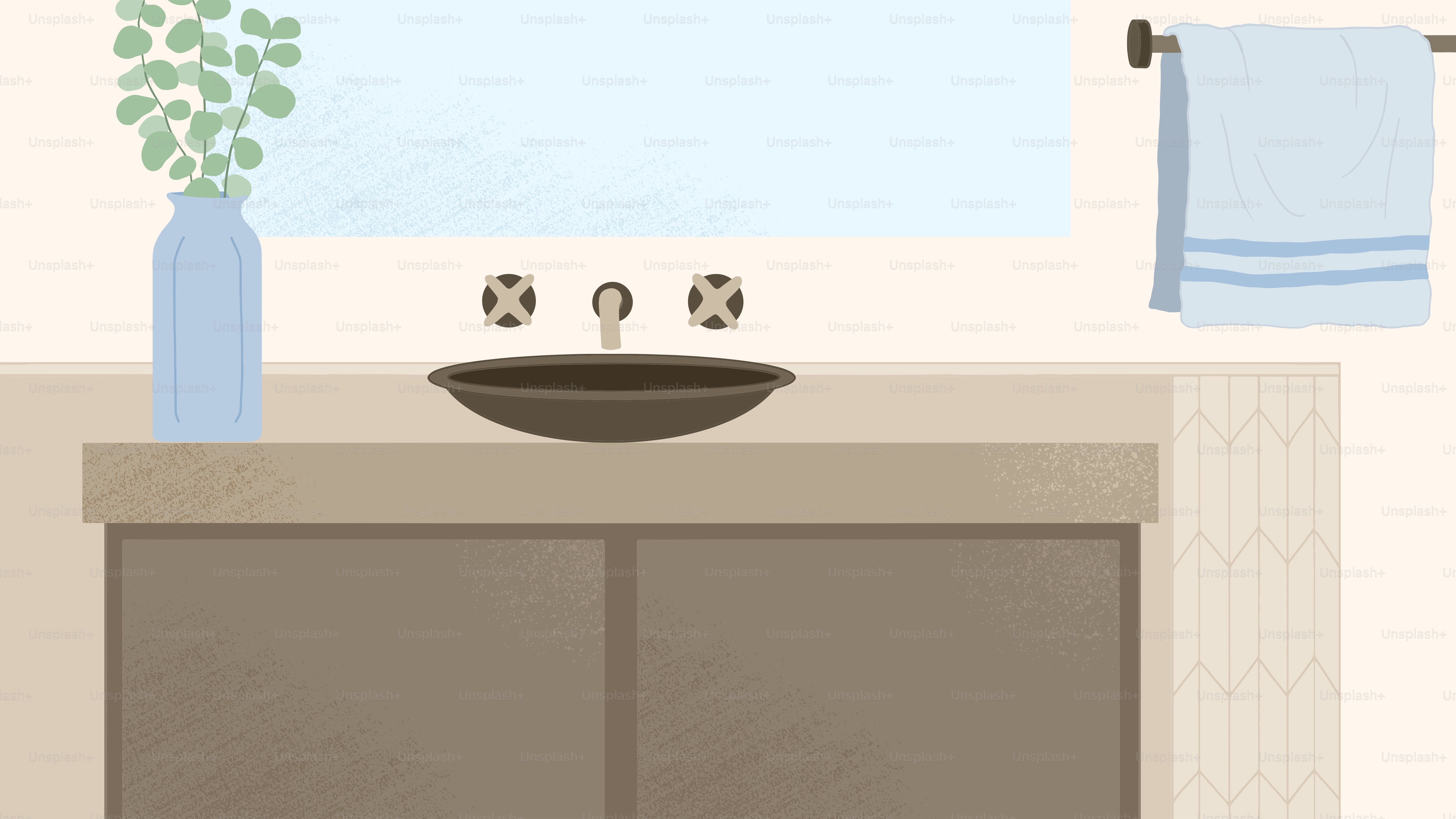 Un bagno con lavandino e uno specchio