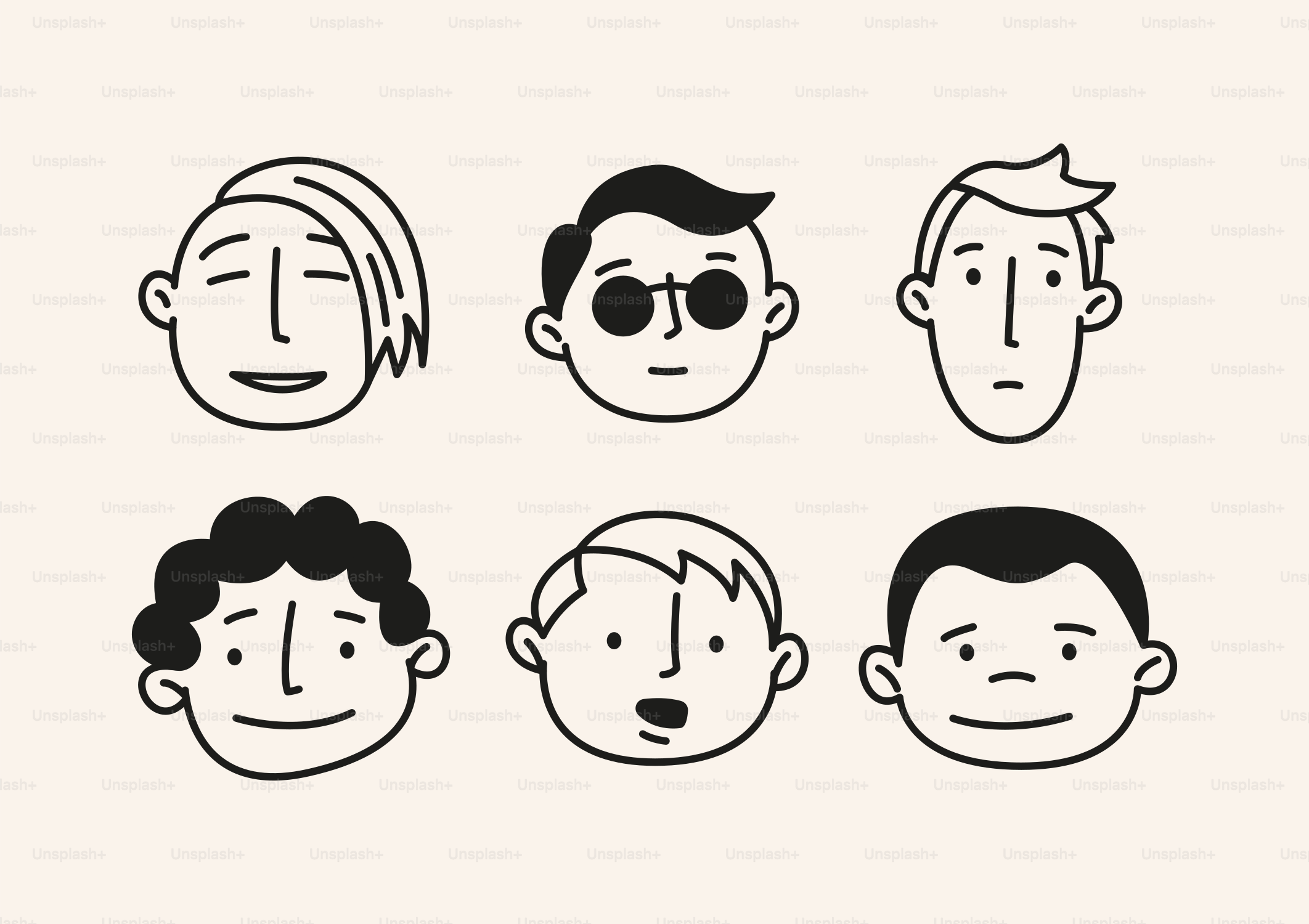 Eine Gruppe von Menschen mit unterschiedlichen Gesichtsausdrücken